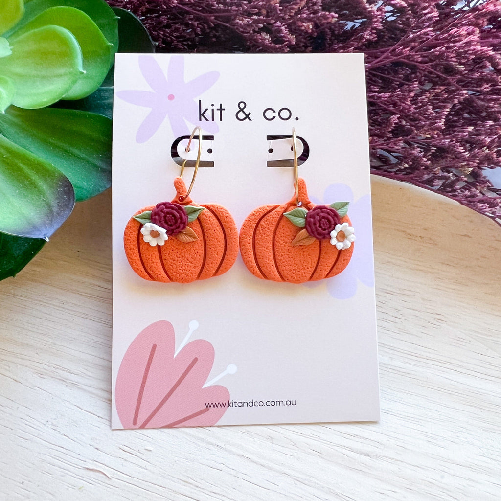 kitandco.com.au Earrings Pumpkin Hoops