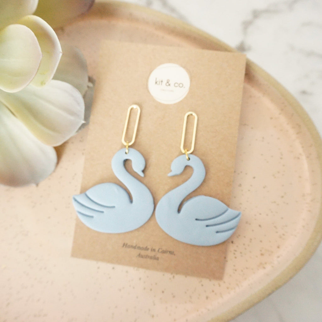 kitandco.com.au Earrings Swan - Periwinkle