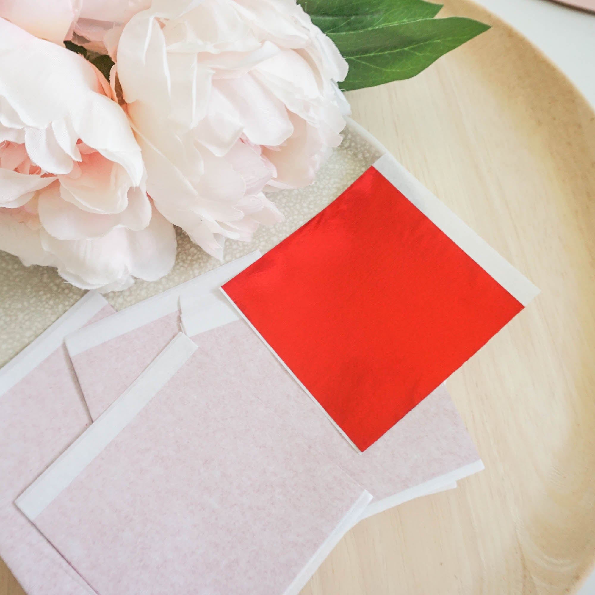 kitandco.com.au Foil Metallic Leaf Foil - Red (20 pcs)