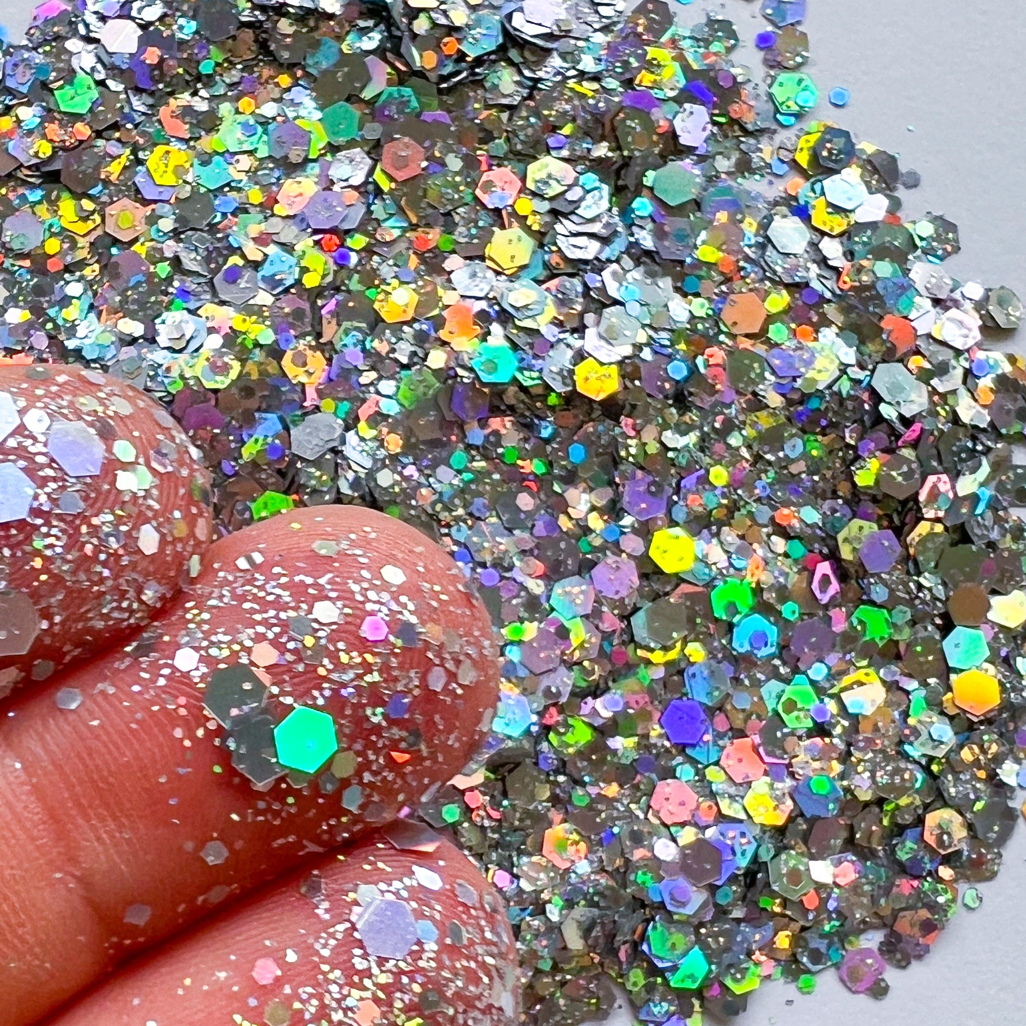 kitandco.com.au Glitter Silver - Holographic Chunky Glitter