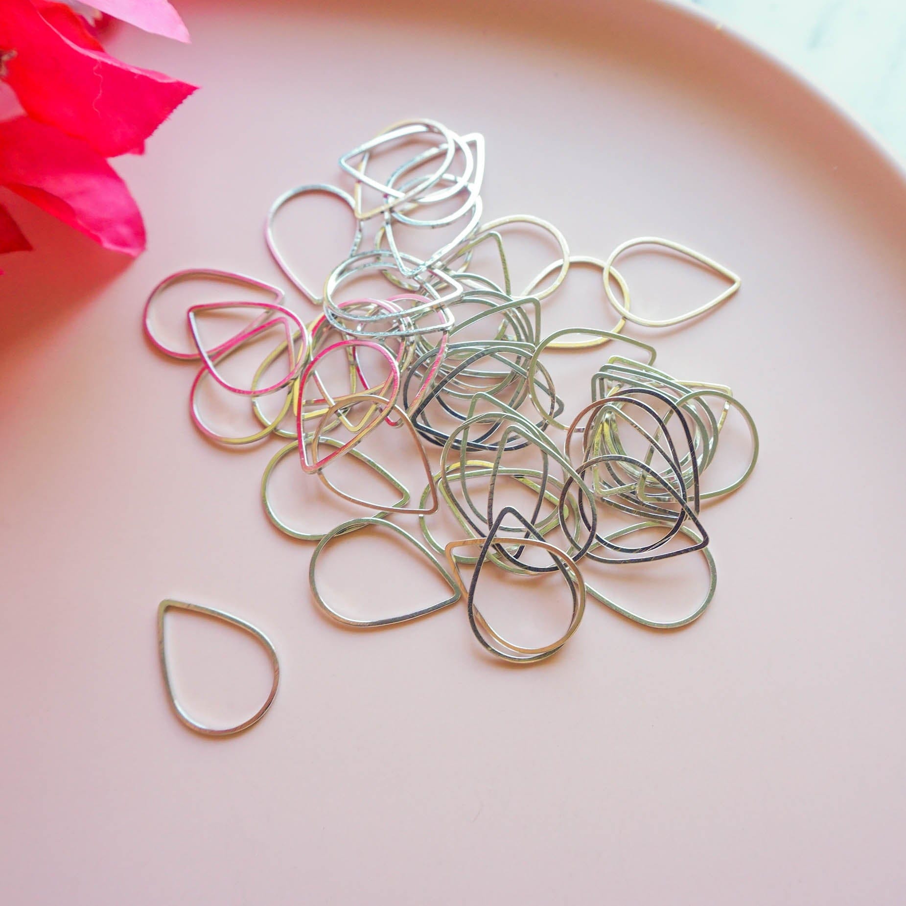 kitandco.com.au Silver Small Teardrop Connector (50) Choose Colour