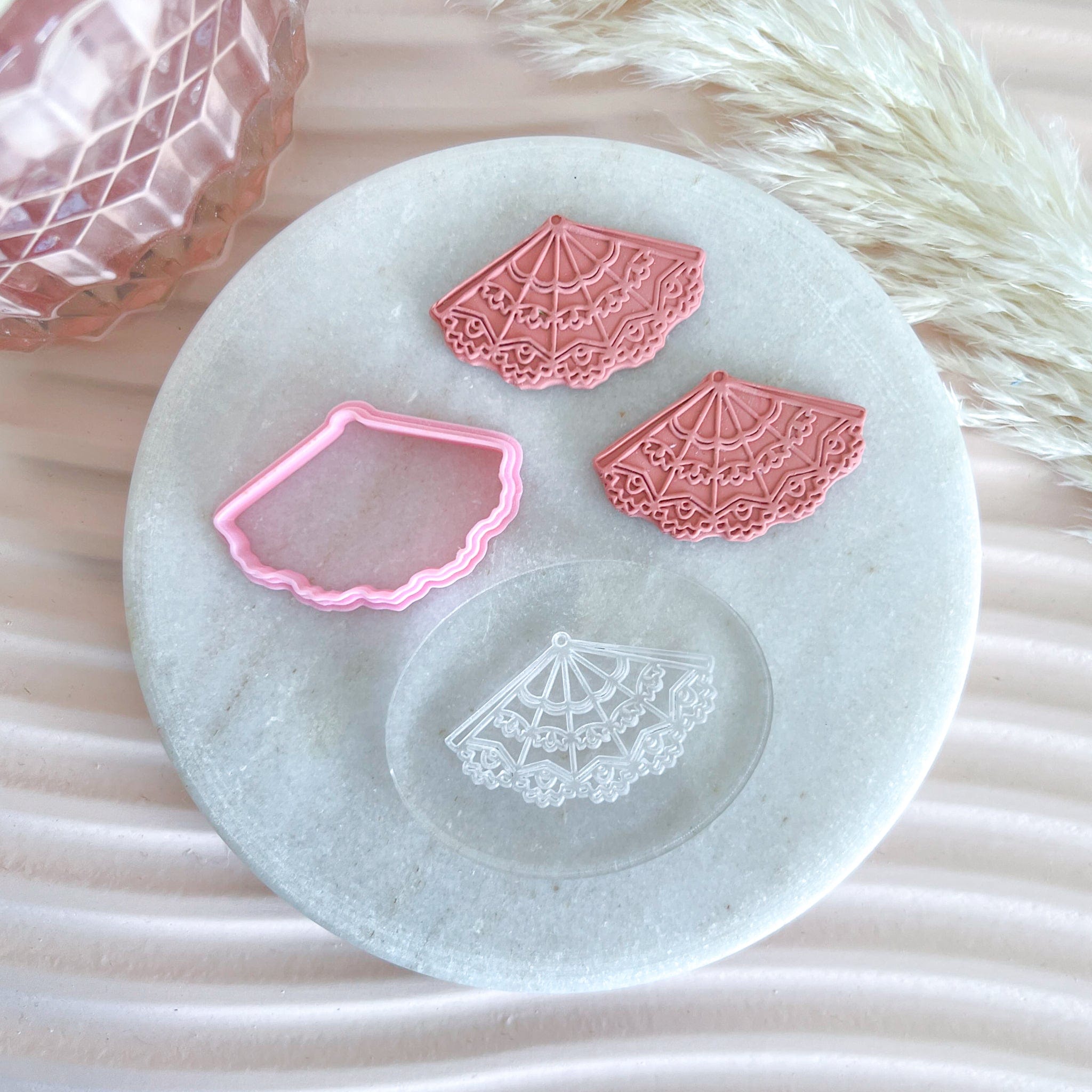 kitandco.com.au Stamp Asian Fan - Texture & Cutter Set