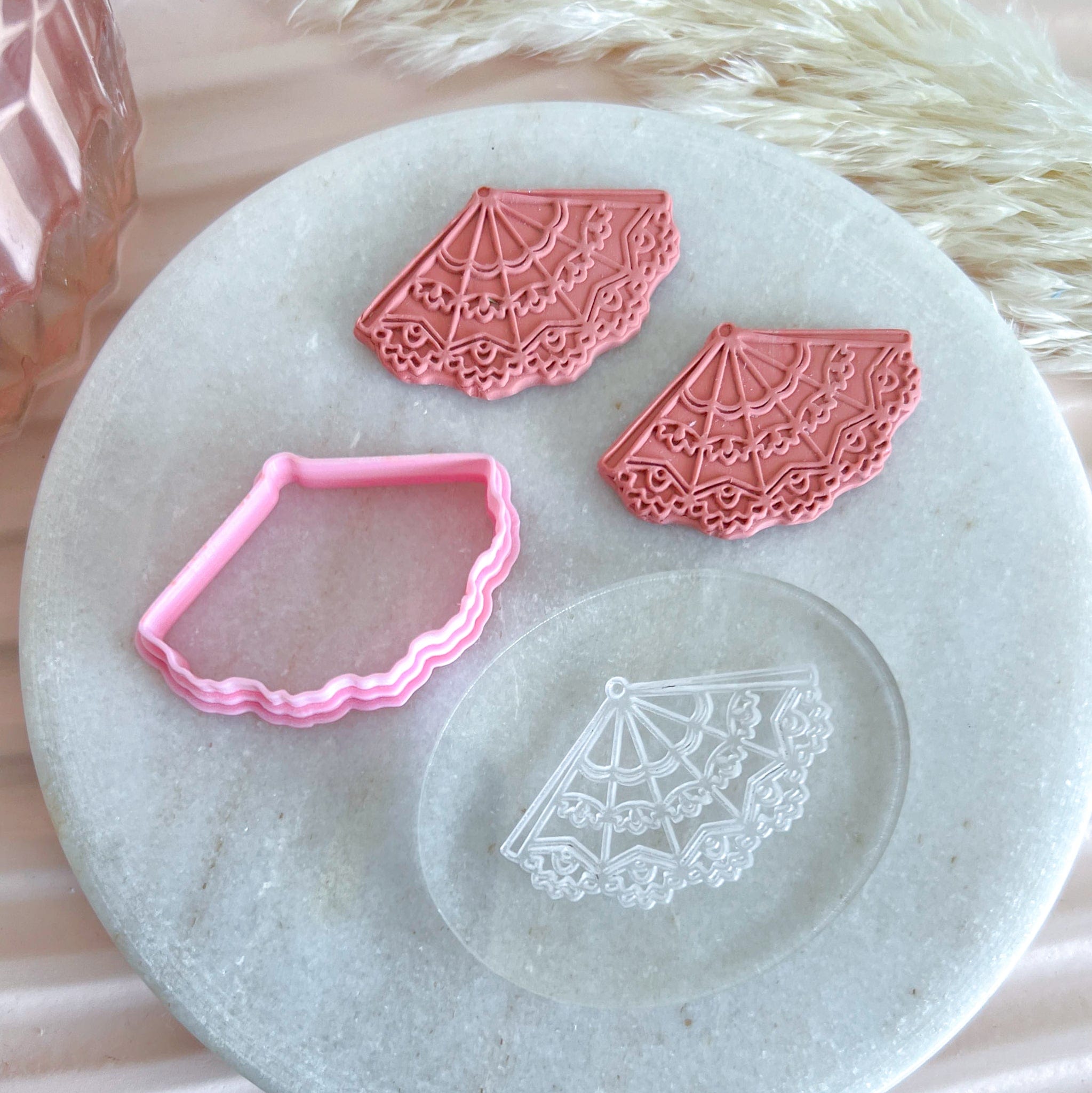 kitandco.com.au Stamp Asian Fan - Texture & Cutter Set