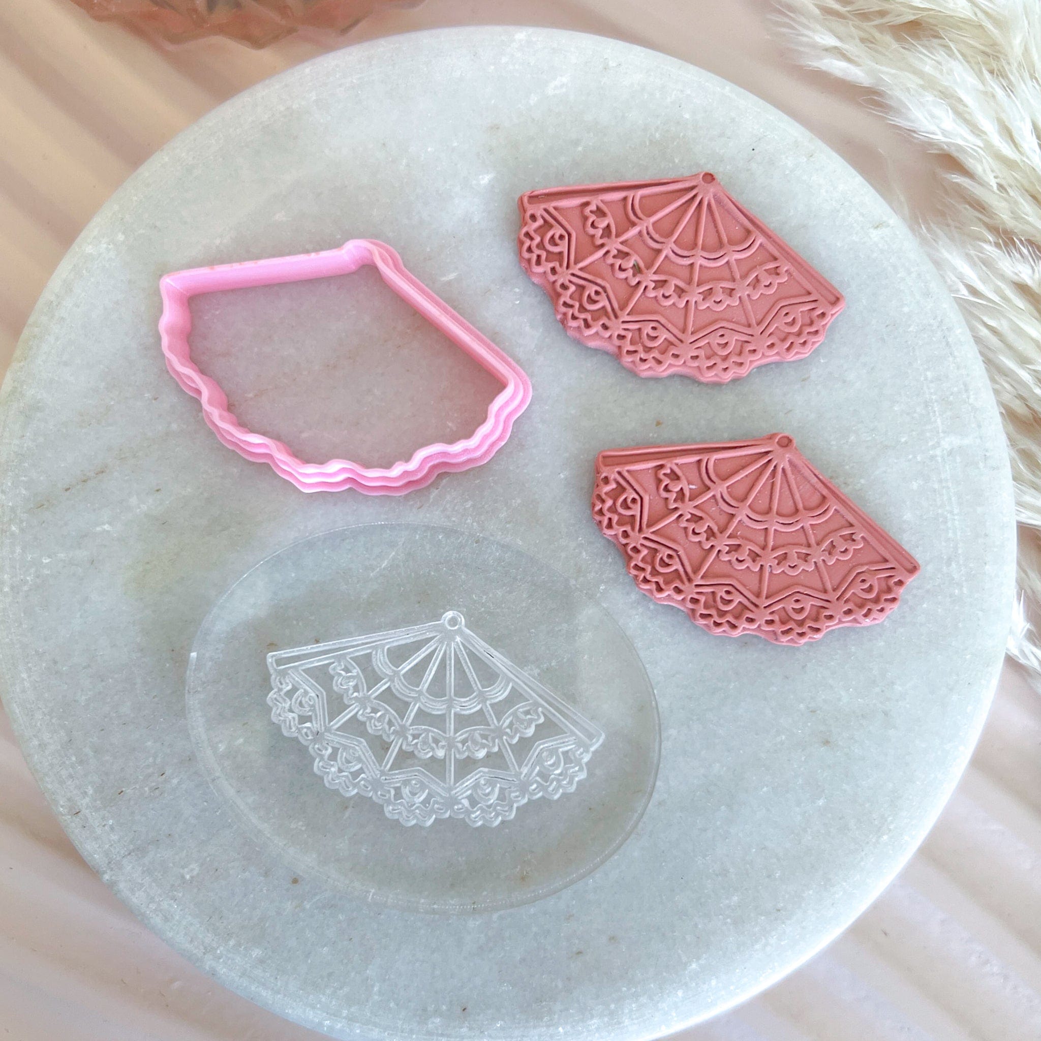 kitandco.com.au Stamp Asian Fan - Texture & Cutter Set