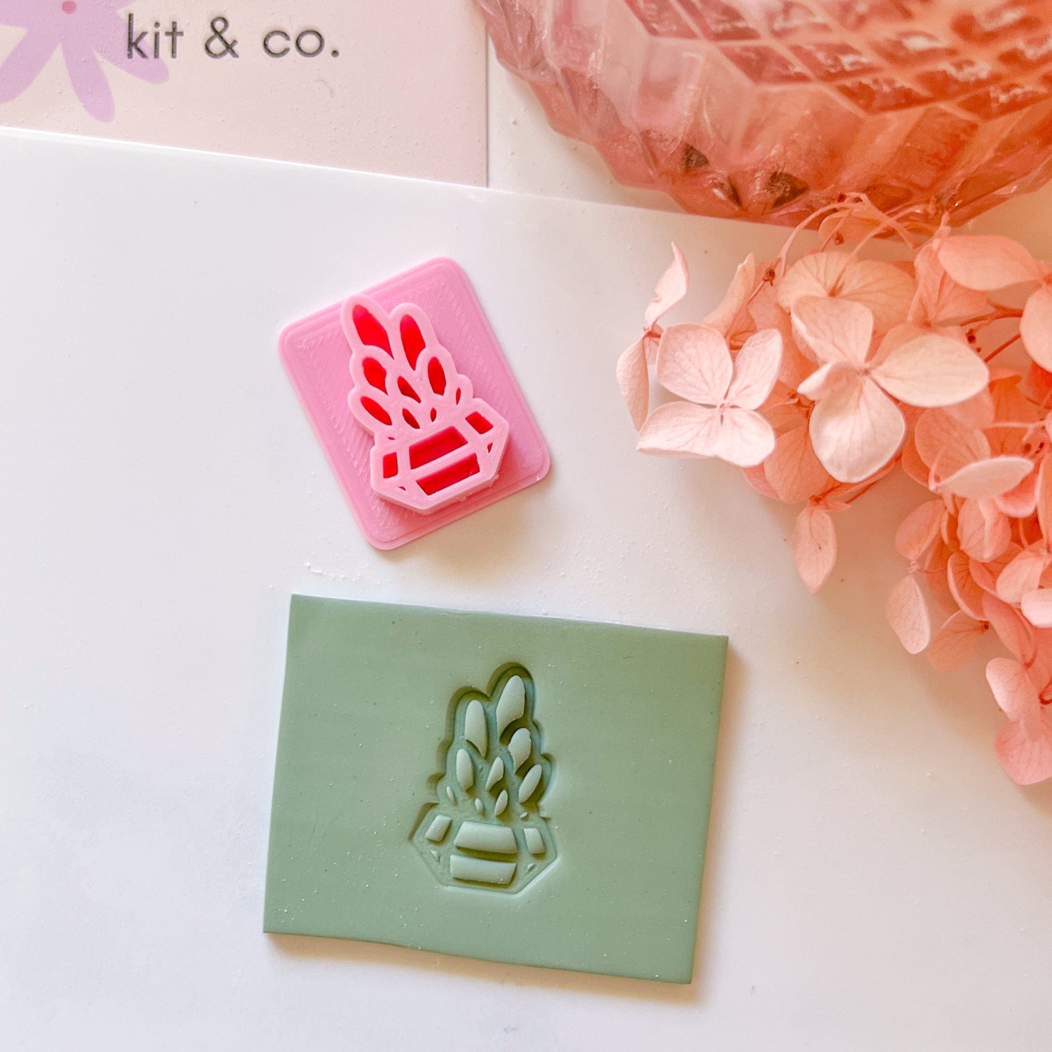 kitandco.com.au Stamp Cactus in Pot  - Texture Stamp