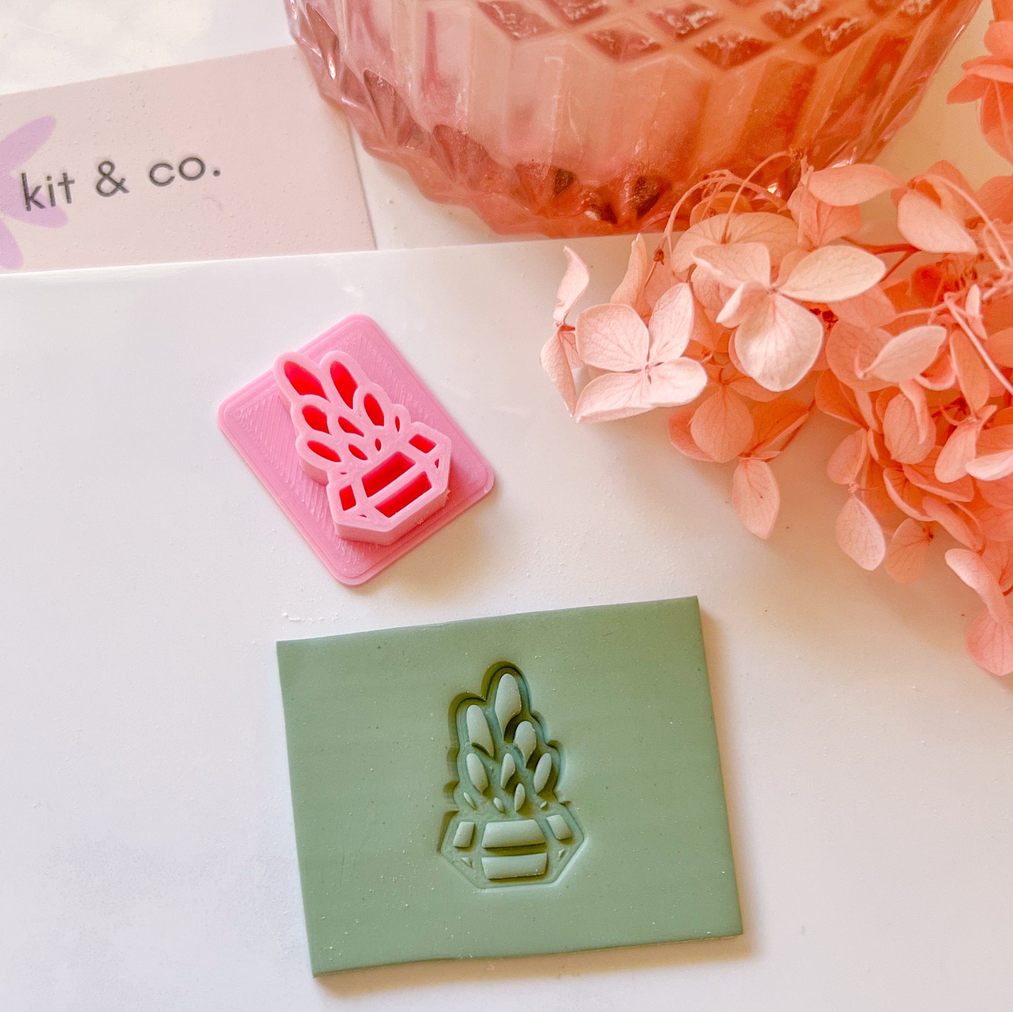 kitandco.com.au Stamp Cactus in Pot  - Texture Stamp