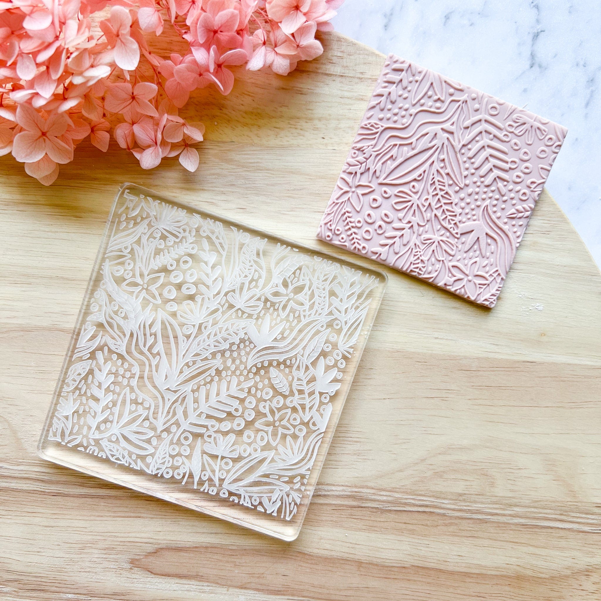 kitandco.com.au Stamp "Floral Drawing" - Large Texture Plate