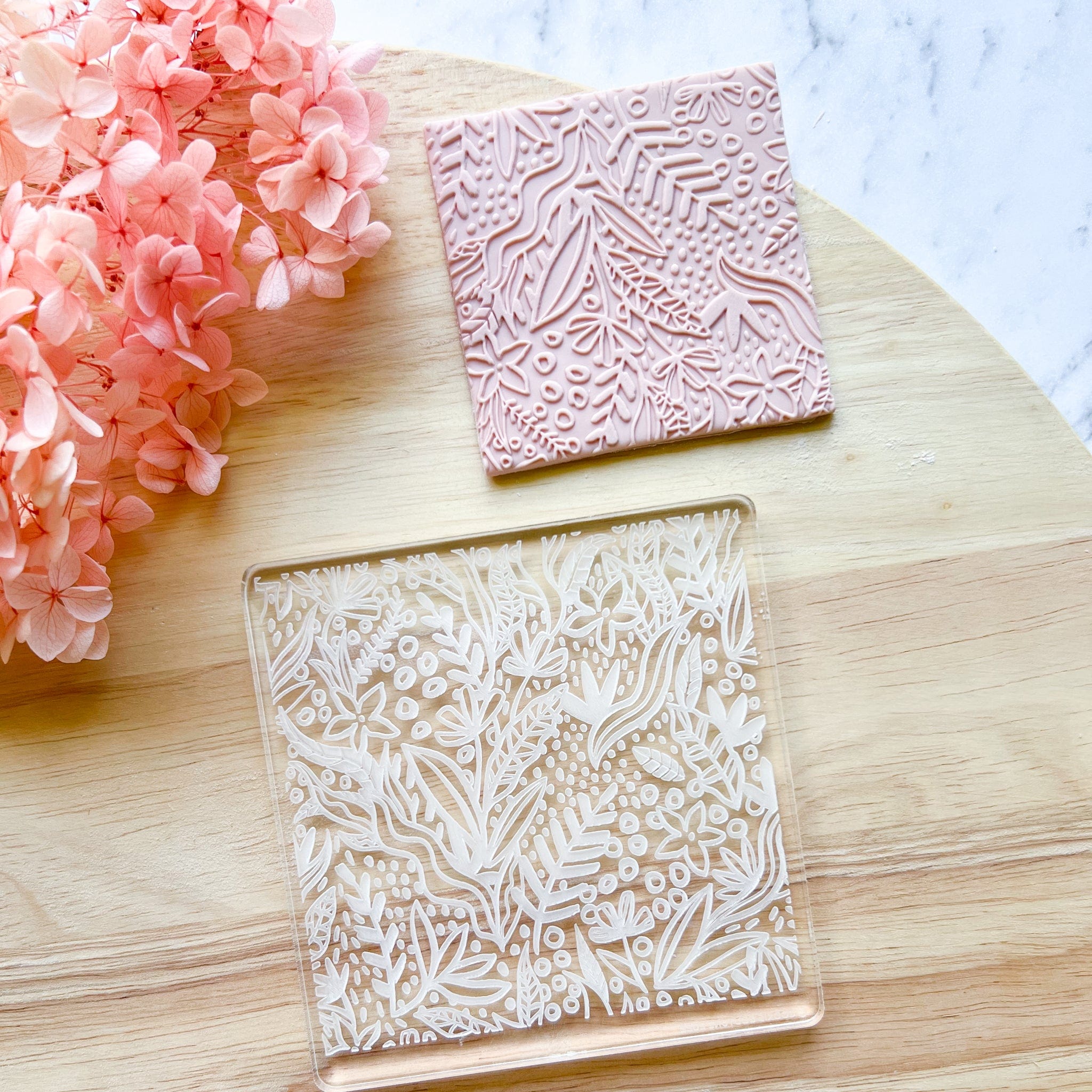 kitandco.com.au Stamp "Floral Drawing" - Large Texture Plate