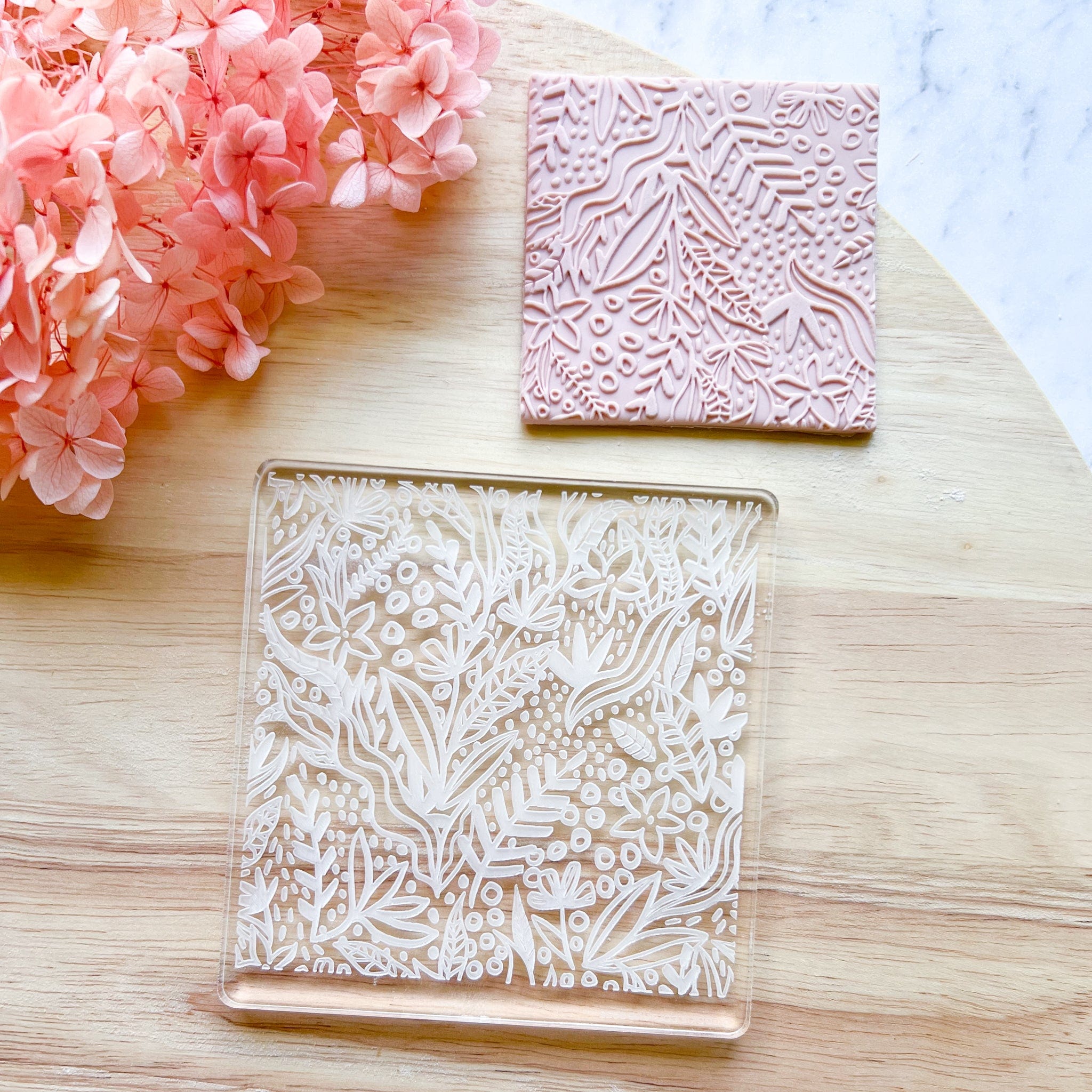 kitandco.com.au Stamp "Floral Drawing" - Large Texture Plate