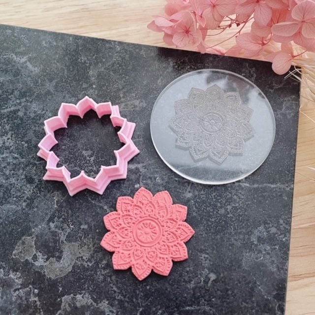 kitandco.com.au Stamp Cutter & Stamp Mandala #3 - Texture & Cutter Set