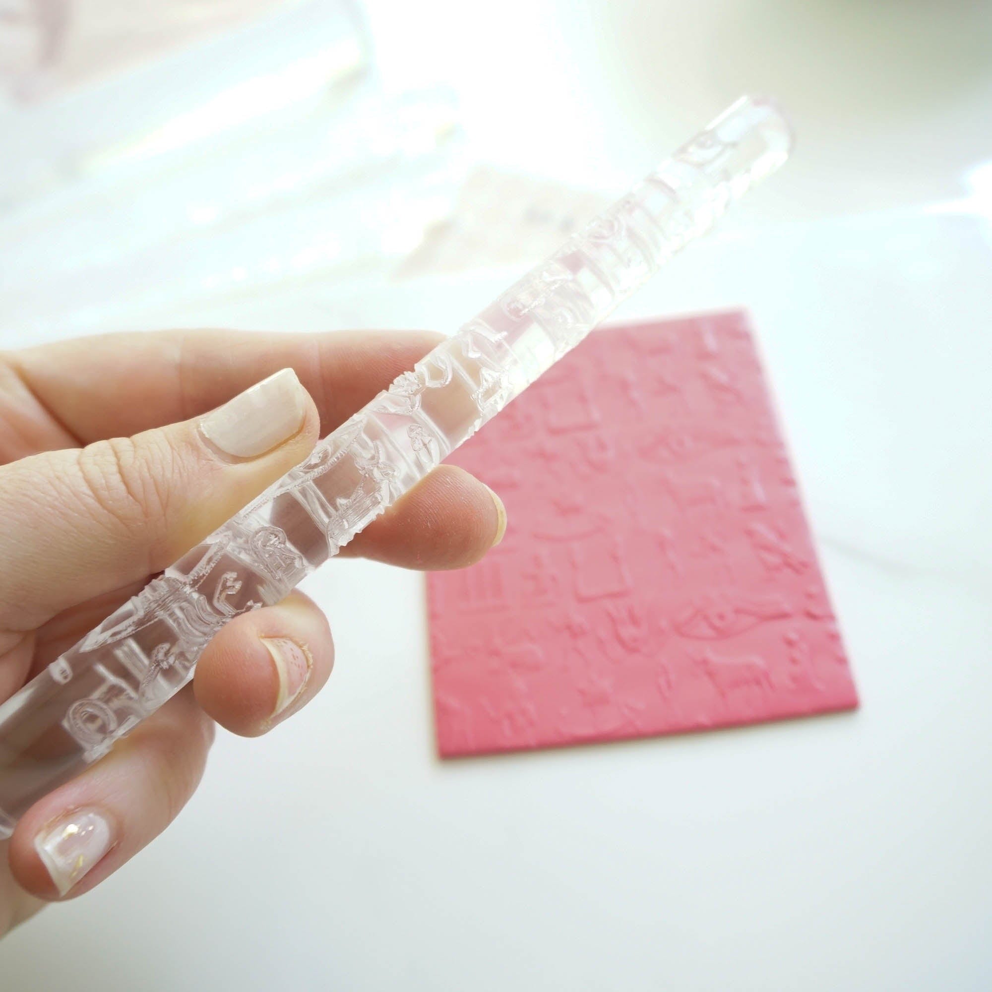 kitandco.com.au Texture Roller Acrylic "Egyptian Icons" - Acrylic Texture Roller