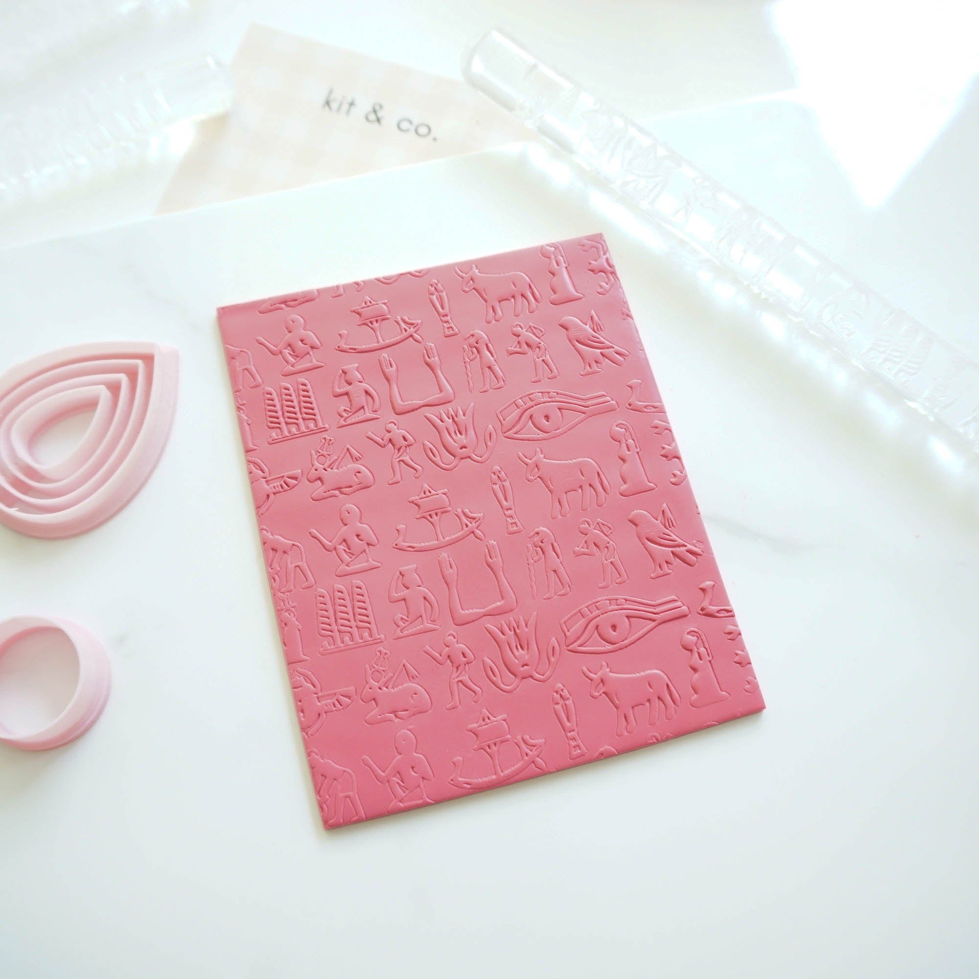 kitandco.com.au Texture Roller Acrylic "Egyptian Icons" - Acrylic Texture Roller