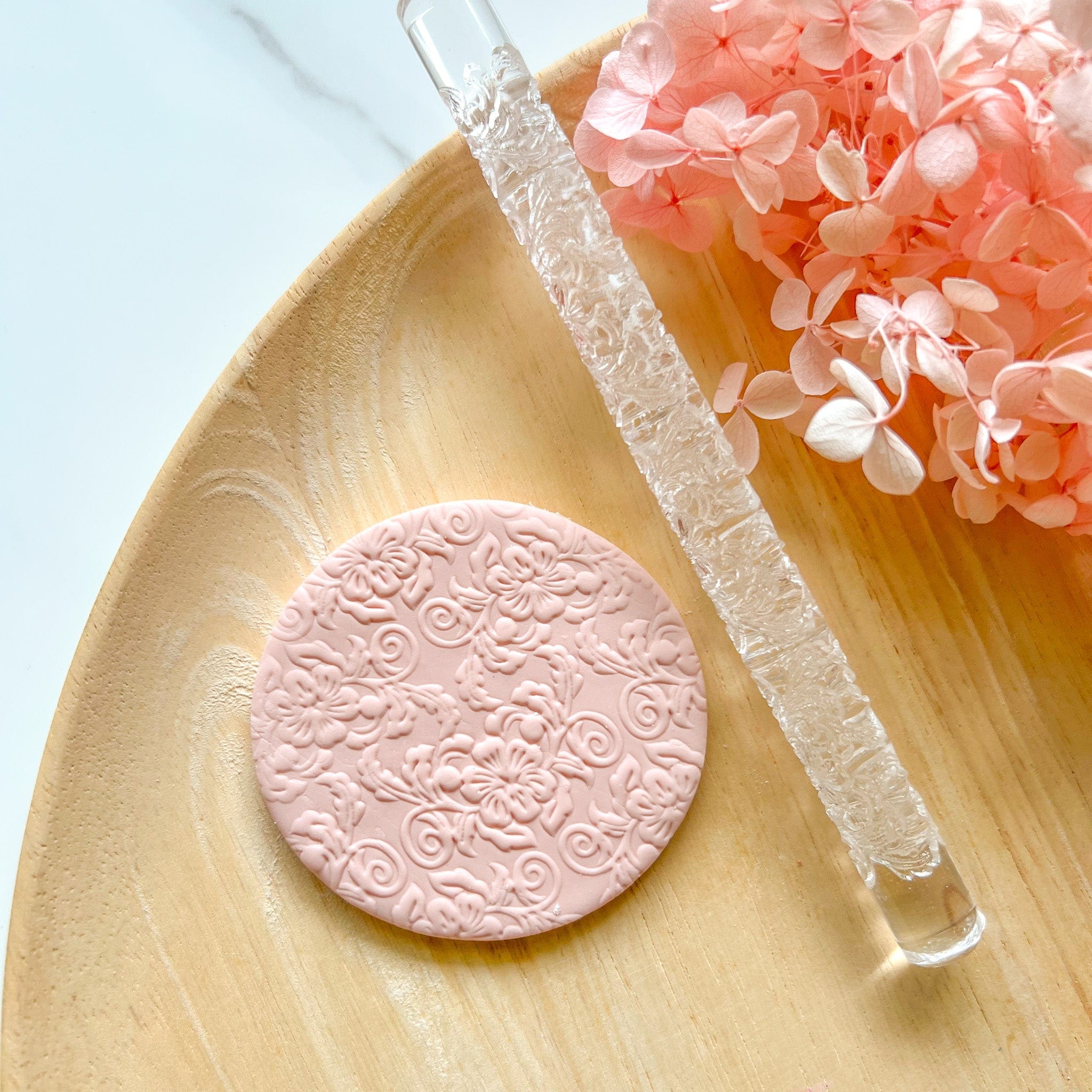 kitandco.com.au Texture Roller Acrylic "Floral Vines" - Acrylic Texture Roller