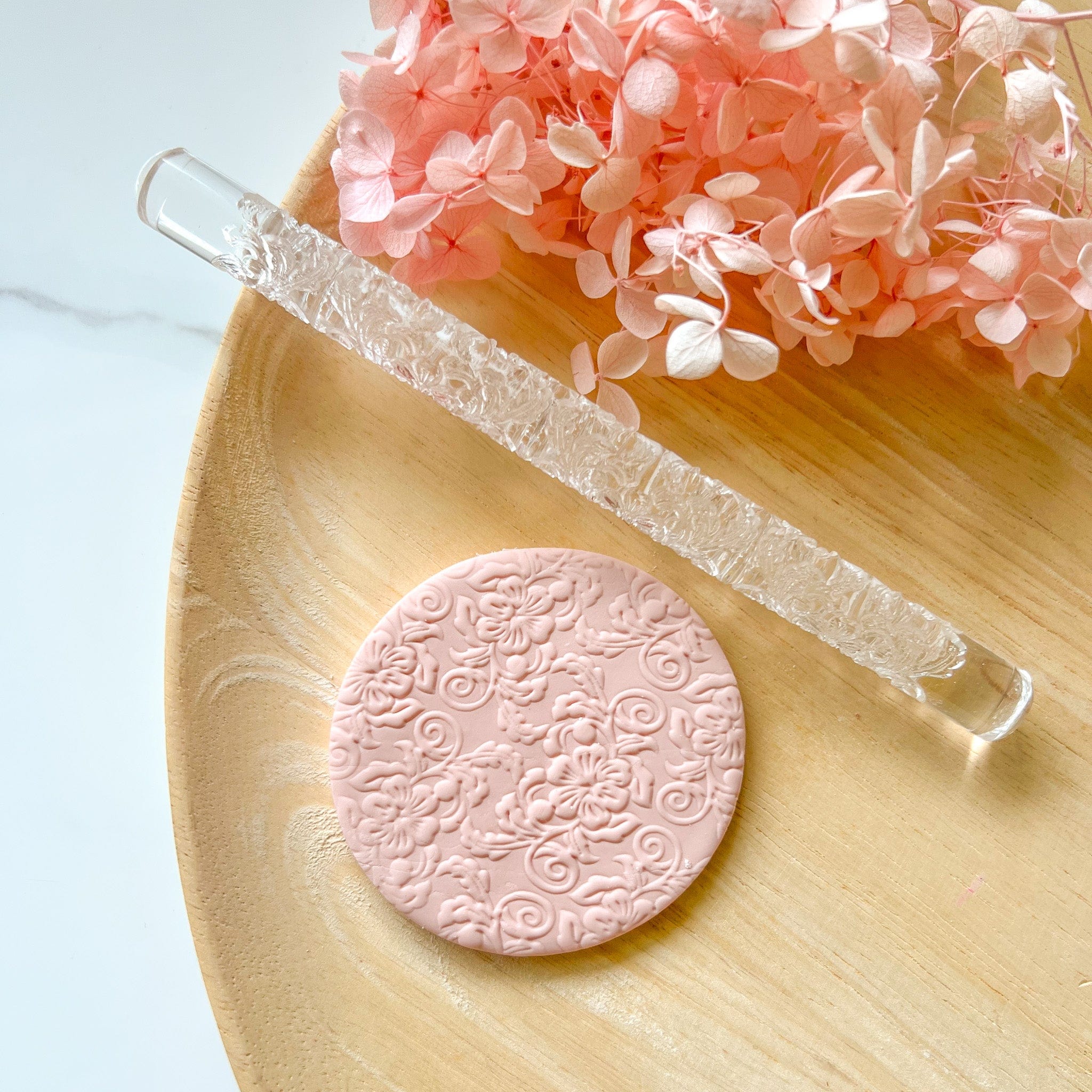 kitandco.com.au Texture Roller Acrylic "Floral Vines" - Acrylic Texture Roller