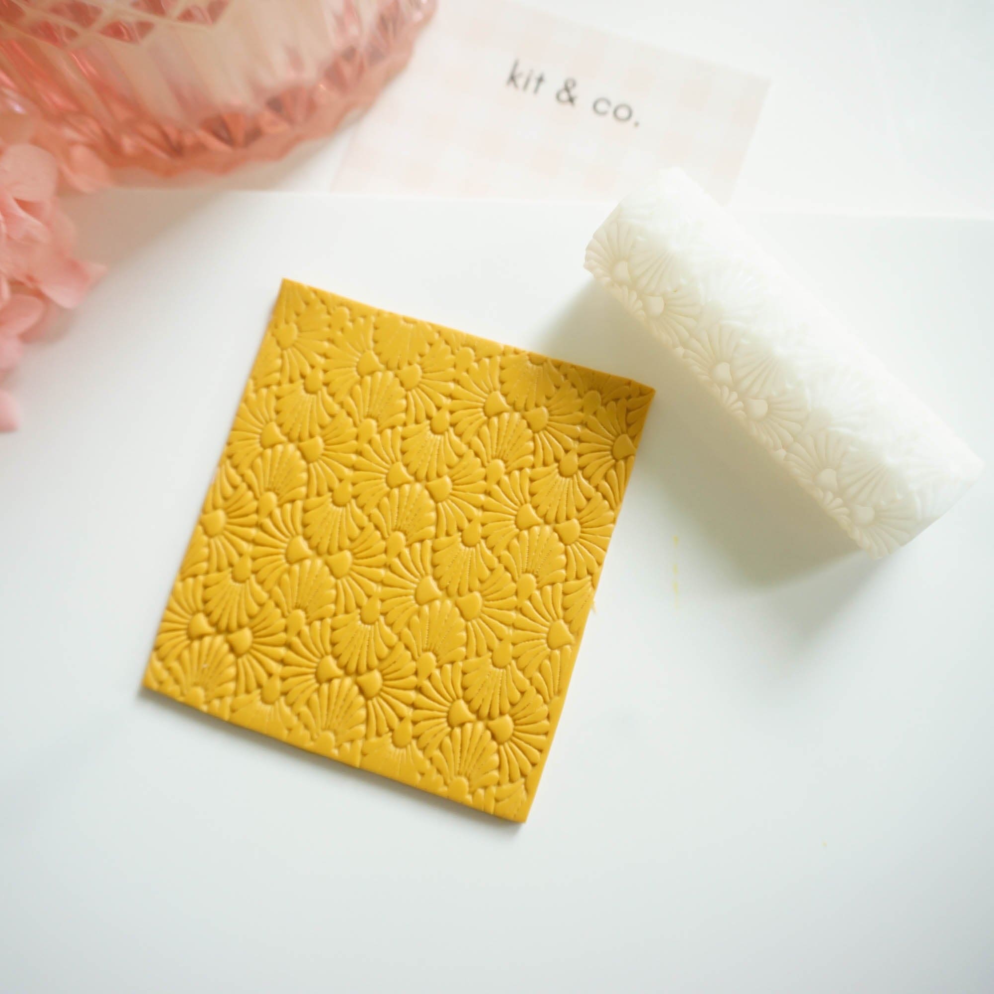 kitandco.com.au Texture Roller Resin "Art Deco Flowers" Texture Roller