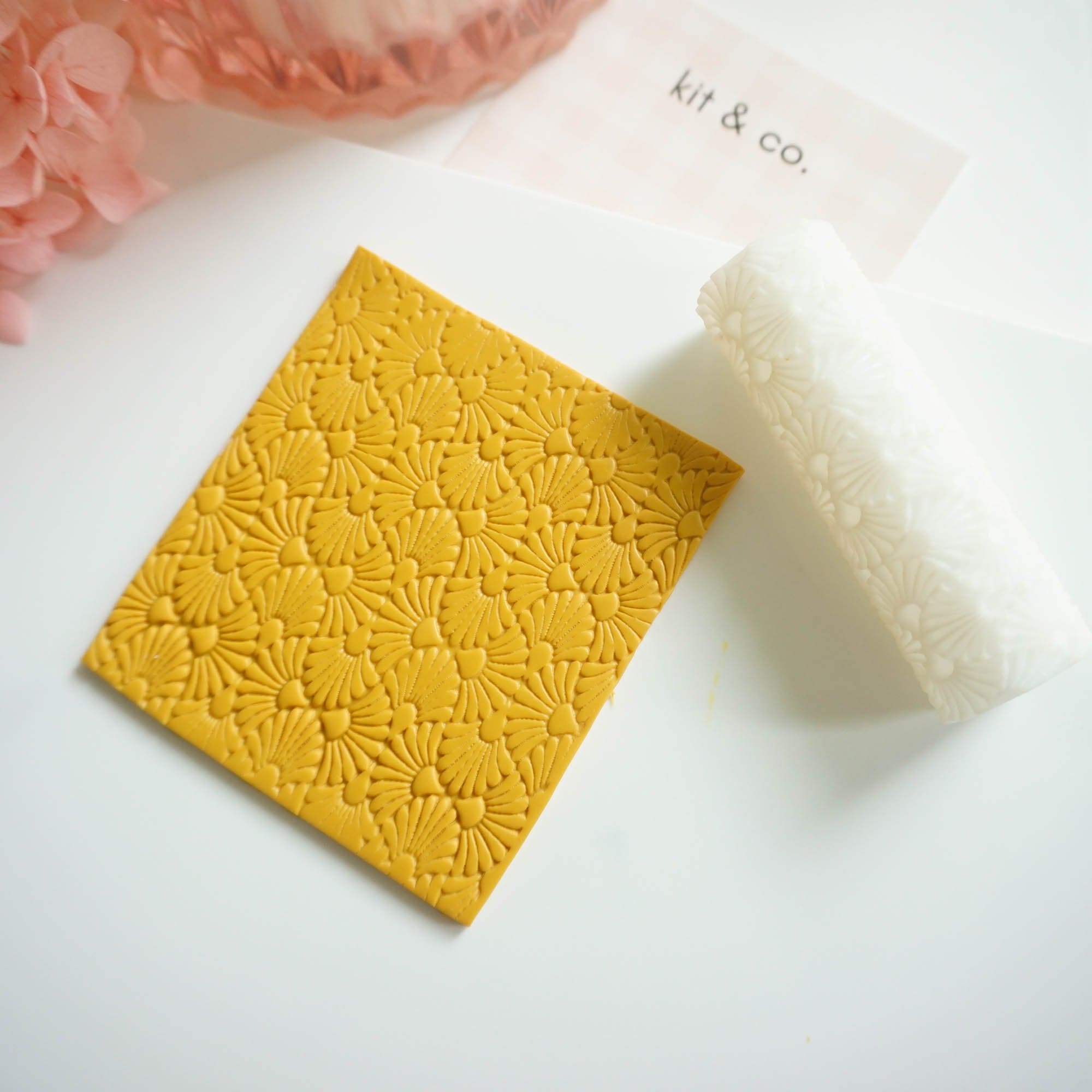 kitandco.com.au Texture Roller Resin "Art Deco Flowers" Texture Roller