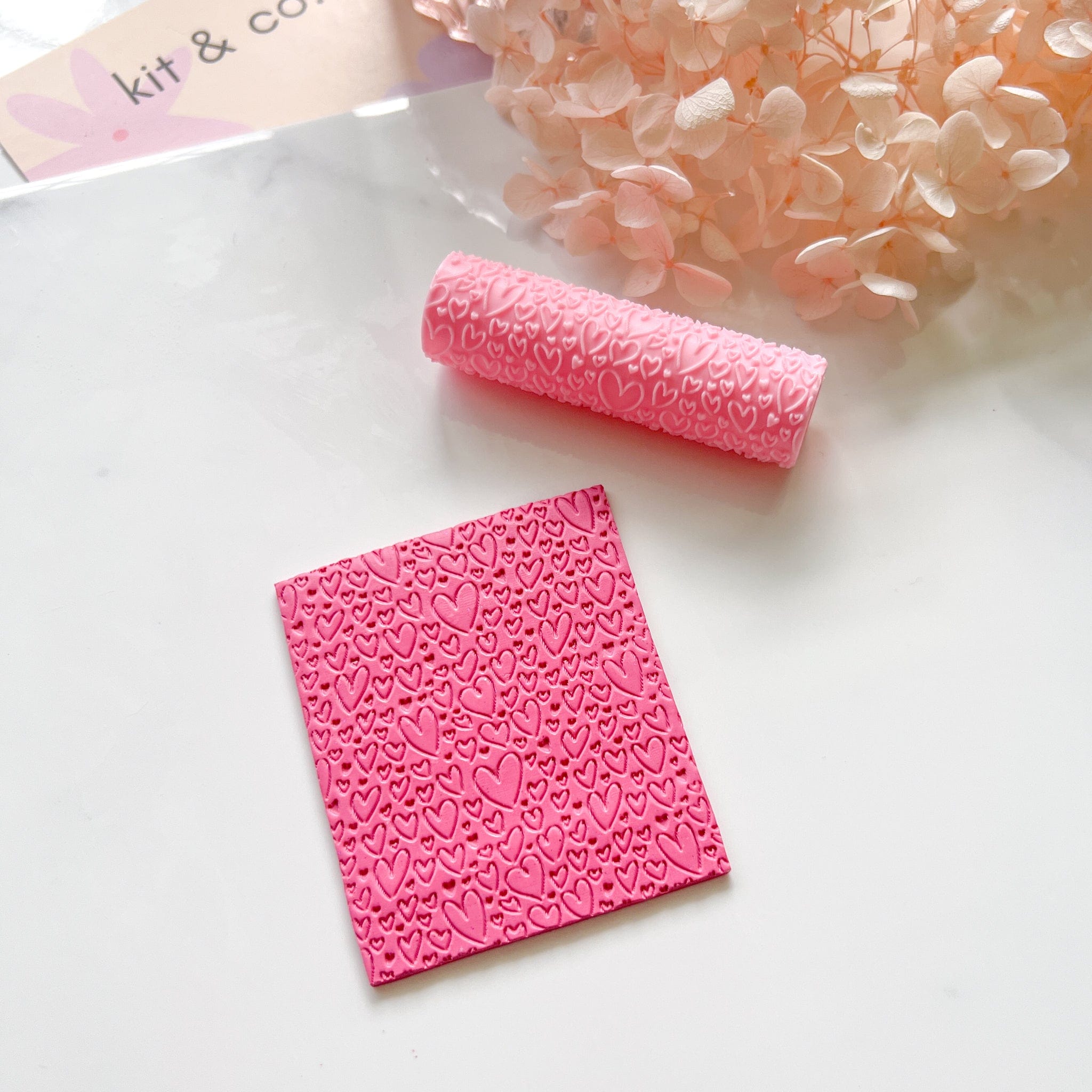 kitandco.com.au Texture Roller Resin "Hearts" Texture Roller
