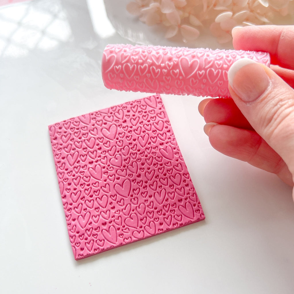 kitandco.com.au Texture Roller Resin "Hearts" Texture Roller