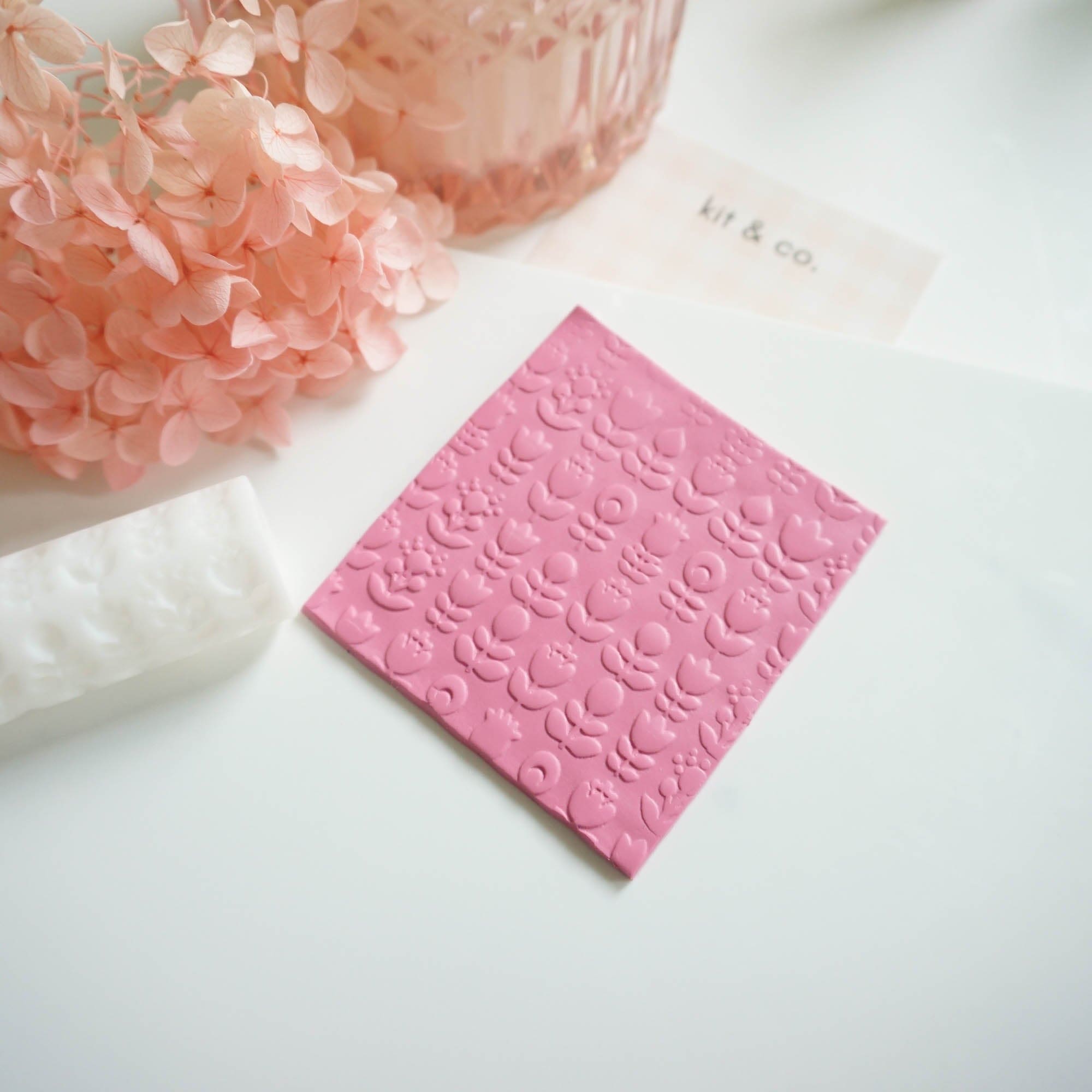 kitandco.com.au Texture Roller Resin "Skandi Flowers" Texture Roller