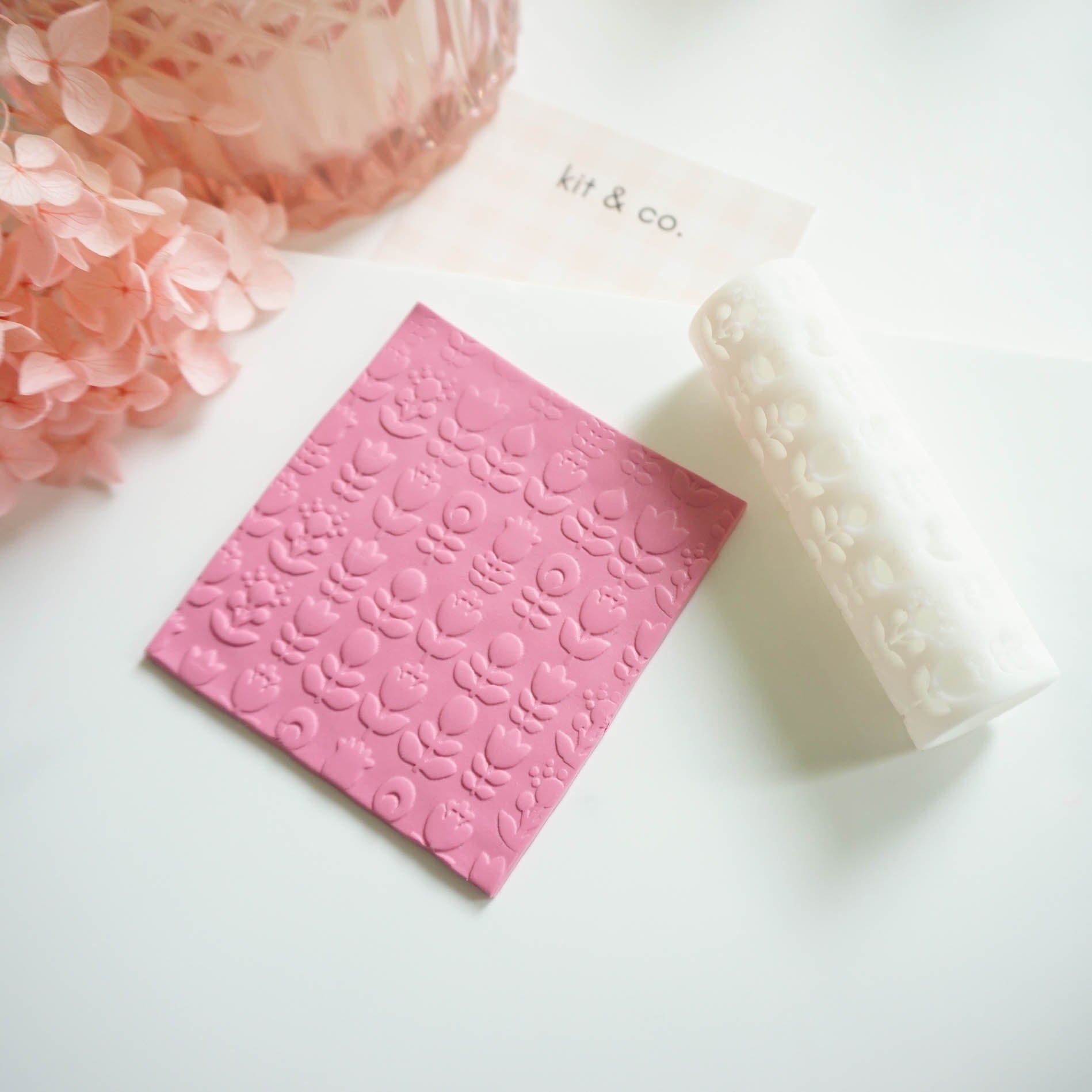 kitandco.com.au Texture Roller Resin "Skandi Flowers" Texture Roller