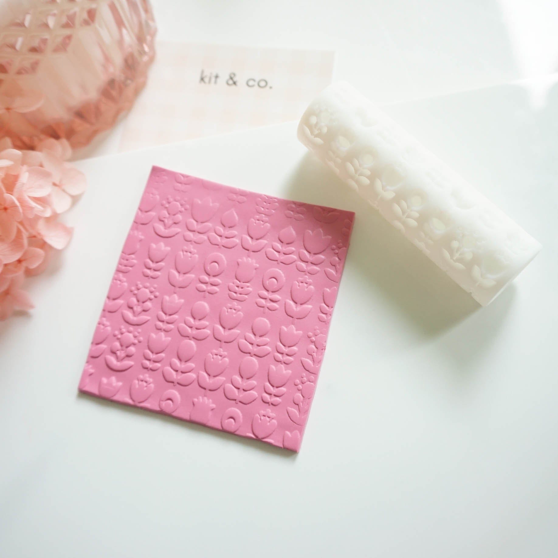 kitandco.com.au Texture Roller Resin "Skandi Flowers" Texture Roller