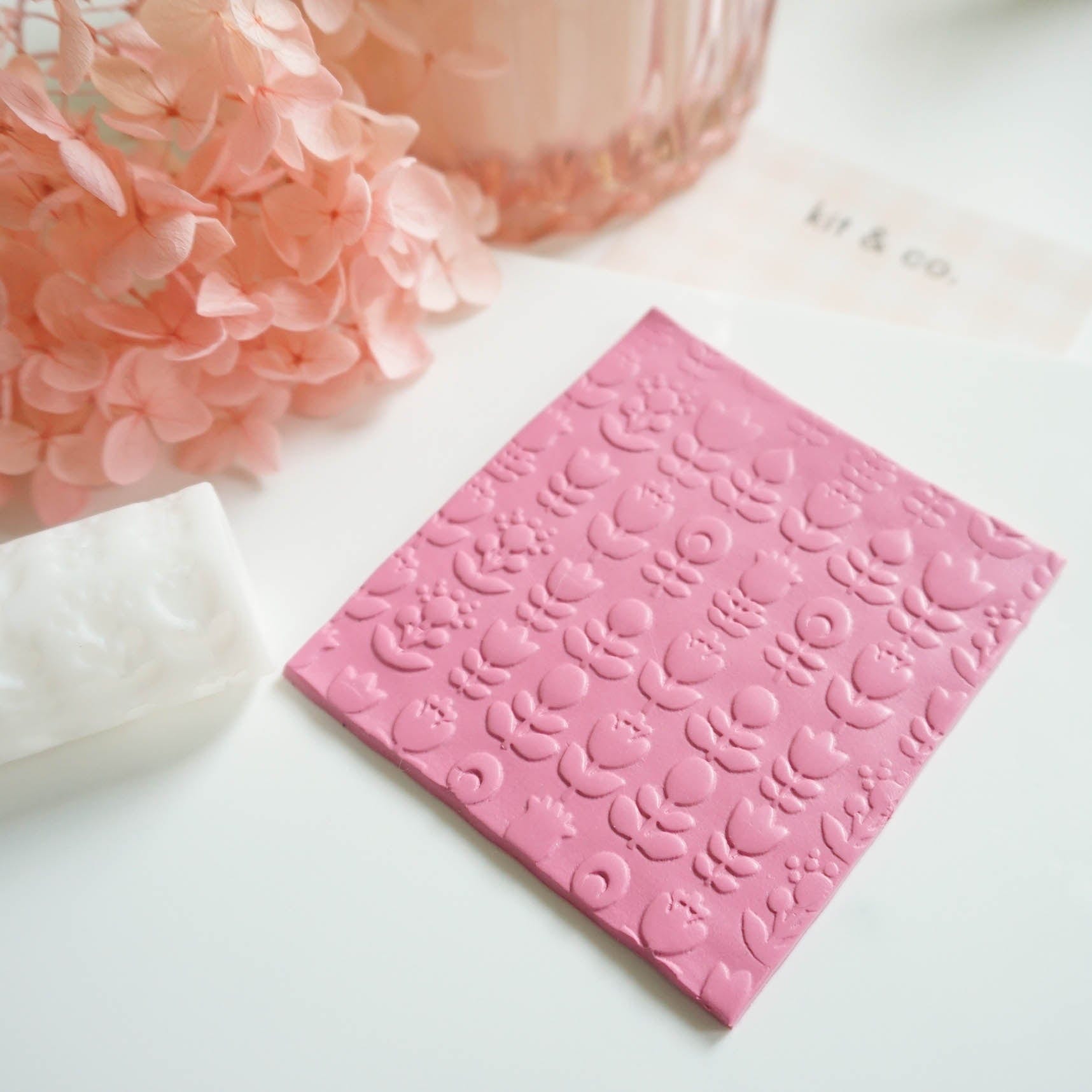 kitandco.com.au Texture Roller Resin "Skandi Flowers" Texture Roller