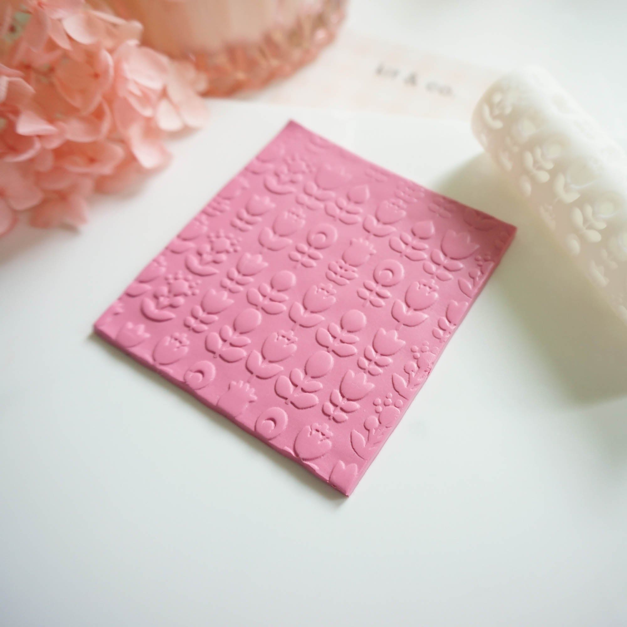 kitandco.com.au Texture Roller Resin "Skandi Flowers" Texture Roller