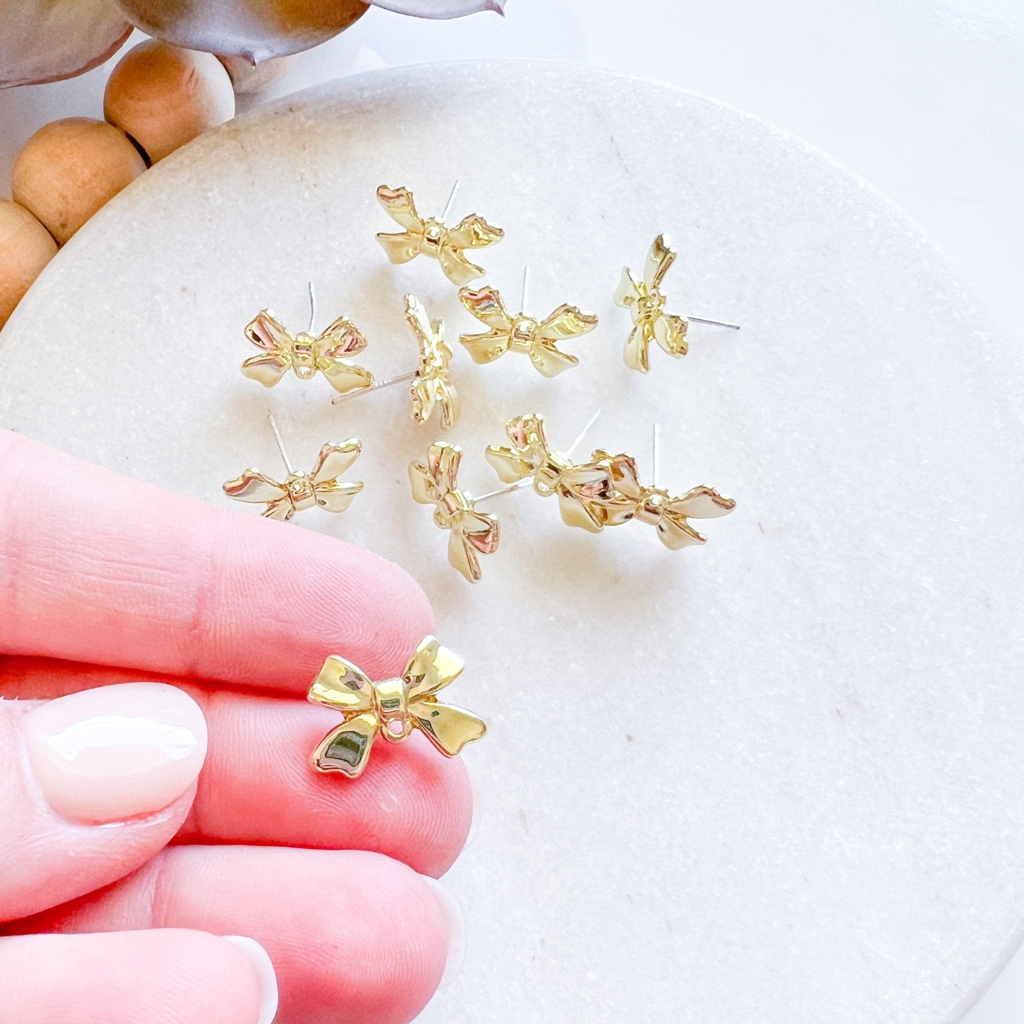 “Bow 2” - Earring Posts (10 pcs) - Kit & Co.Tools