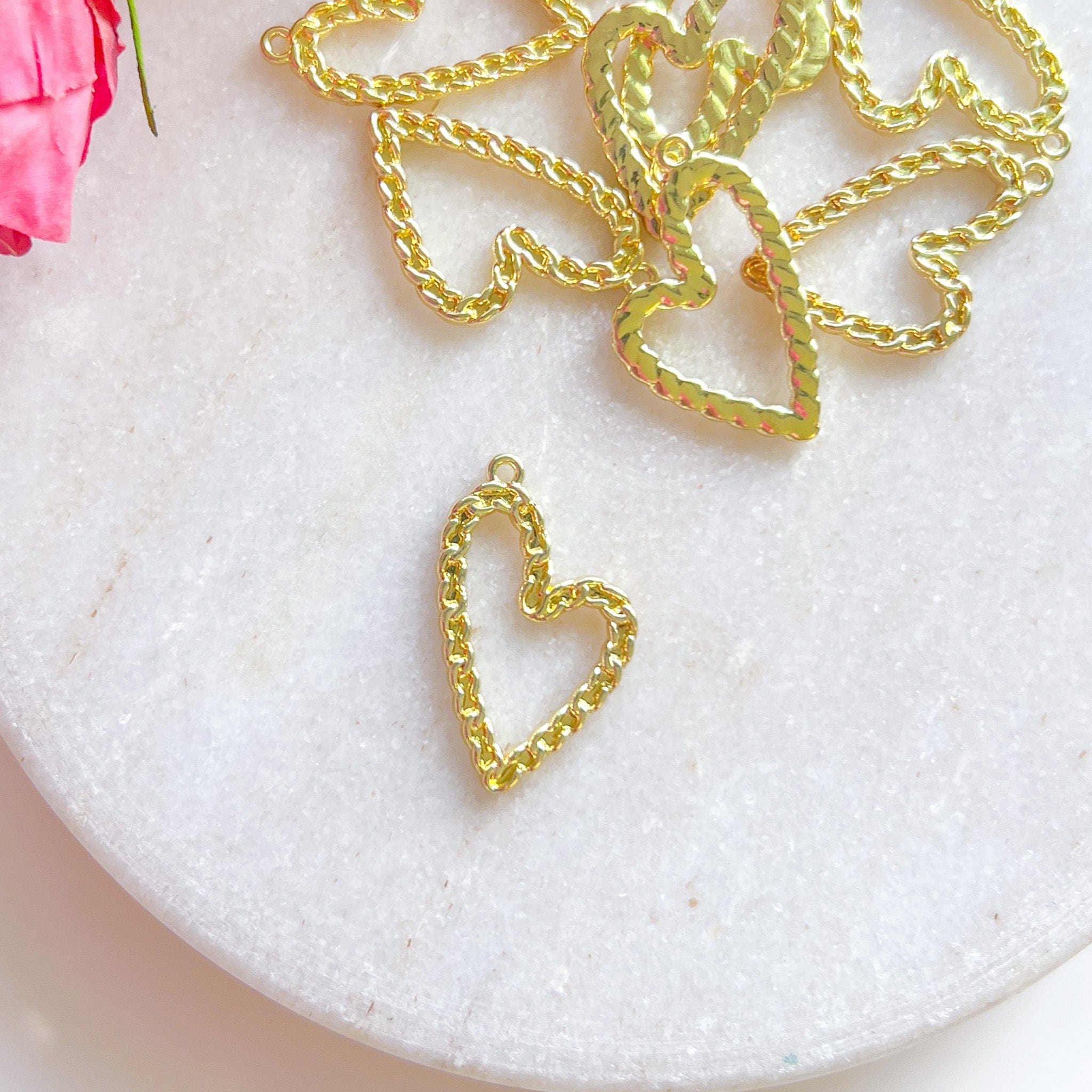 kitandco.com.au Tools Chained Heart Charm - 10 pcs