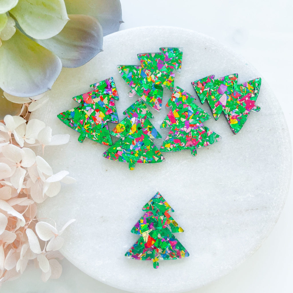 kitandco.com.au Tools "Christmas Tree" Chunky Glitter Acrylic Charm