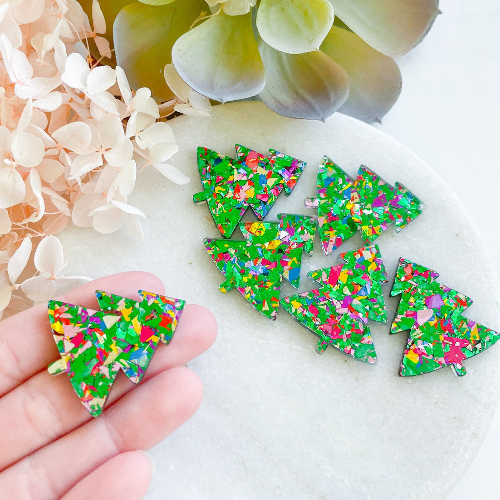 kitandco.com.au Tools "Christmas Tree" Chunky Glitter Acrylic Charm