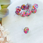 kitandco.com.au Tools Chunky Glitter Circle Posts - Hot Pink (10 pcs)