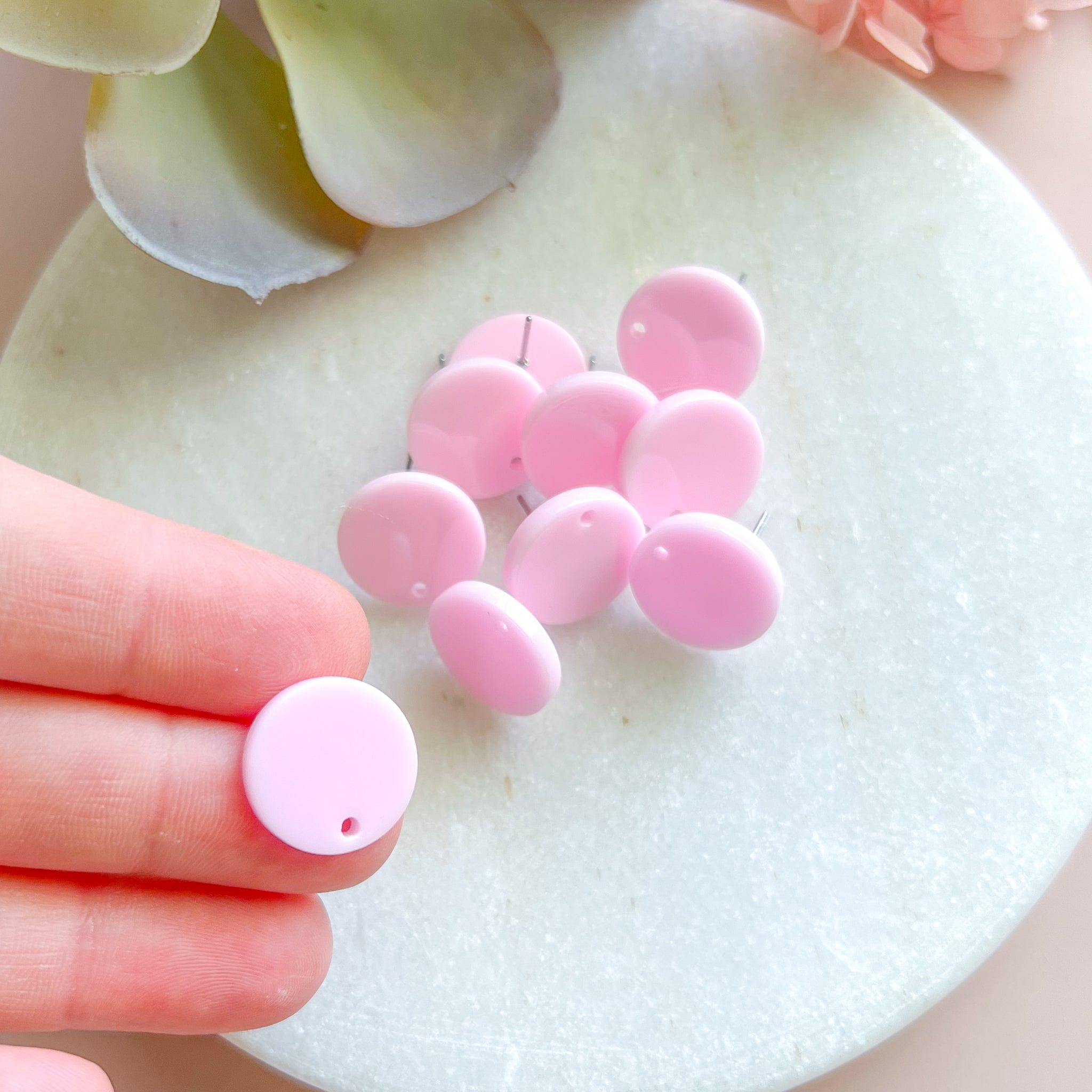 kitandco.com.au Tools Circle Acrylic Post - Pink (10 pcs)