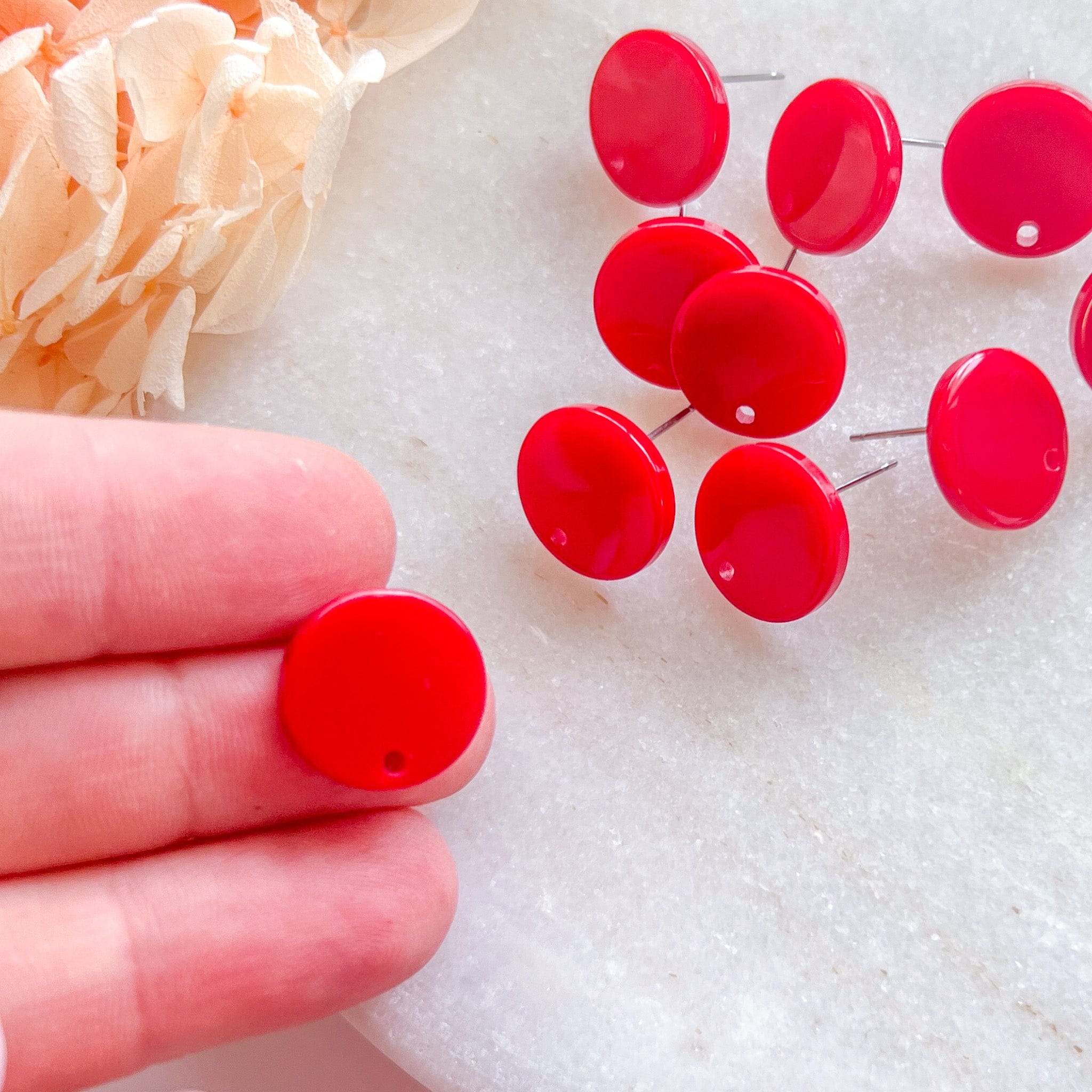 kitandco.com.au Tools Circle Acrylic Post - Red (10 pcs)