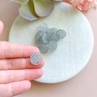 kitandco.com.au Tools Circle Acrylic Post - Silver Glitter (10 pcs)