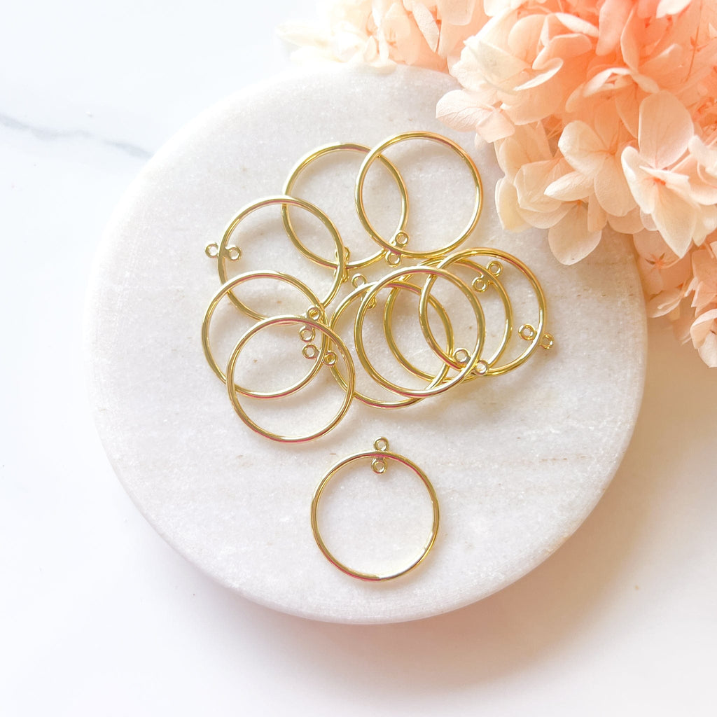 kitandco.com.au Tools Circle Bezel Charm - 10 pcs (Gold)