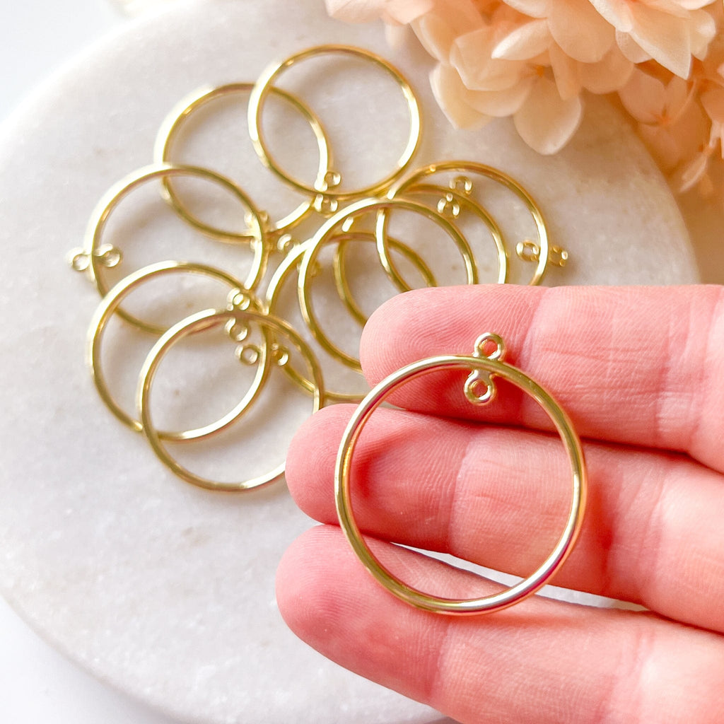 kitandco.com.au Tools Circle Bezel Charm - 10 pcs (Gold)