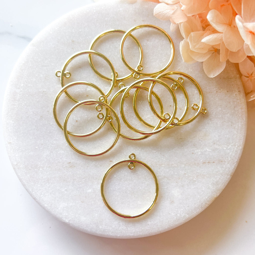 kitandco.com.au Tools Circle Bezel Charm - 10 pcs (Gold)