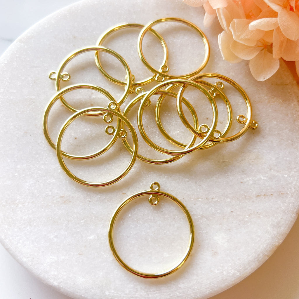 kitandco.com.au Tools Circle Bezel Charm - 10 pcs (Gold)