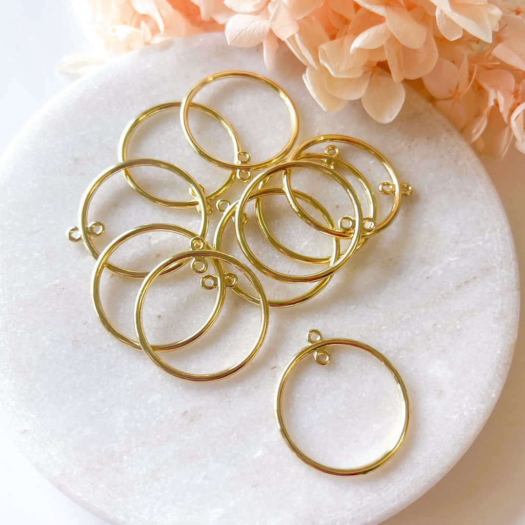 kitandco.com.au Tools Circle Bezel Charm - 10 pcs (Gold)