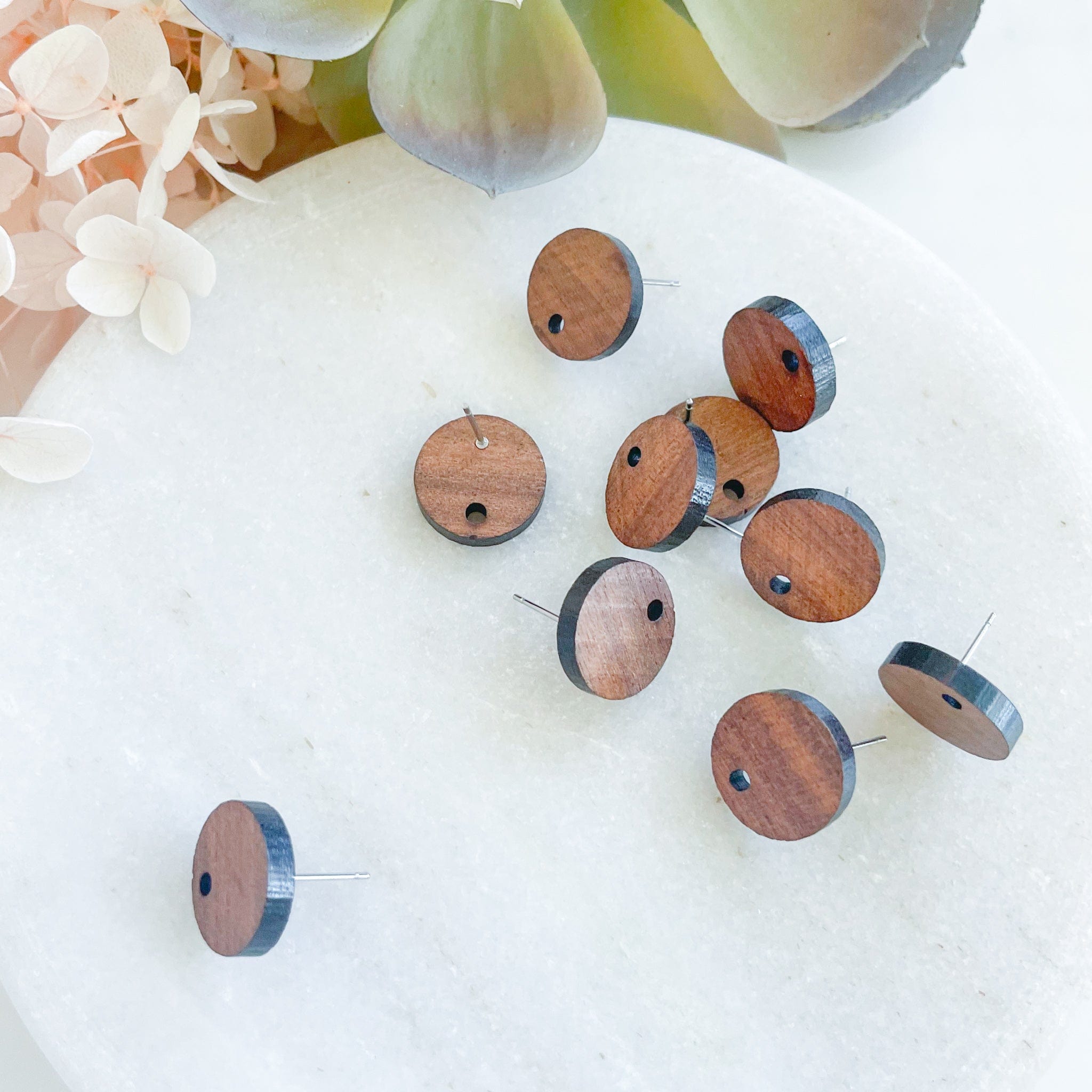 kitandco.com.au Tools "Circle" Wooden - Earring Post (10 pcs)