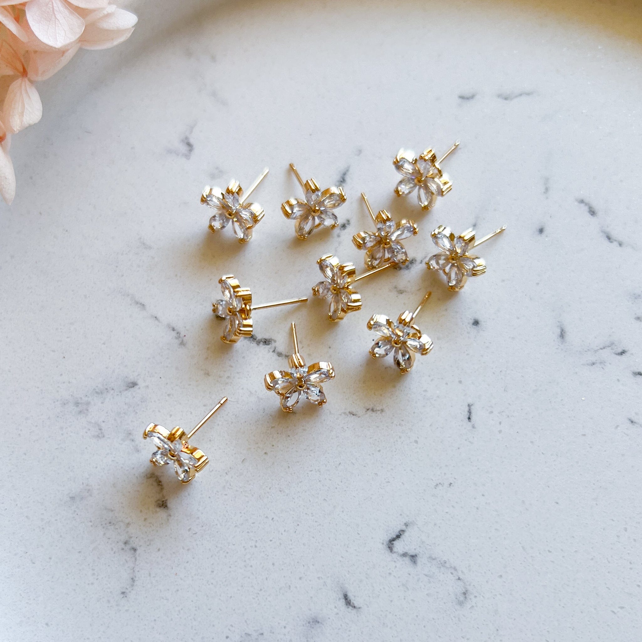 kitandco.com.au Tools "Crystal Flower"- Earring Posts (10 pcs)