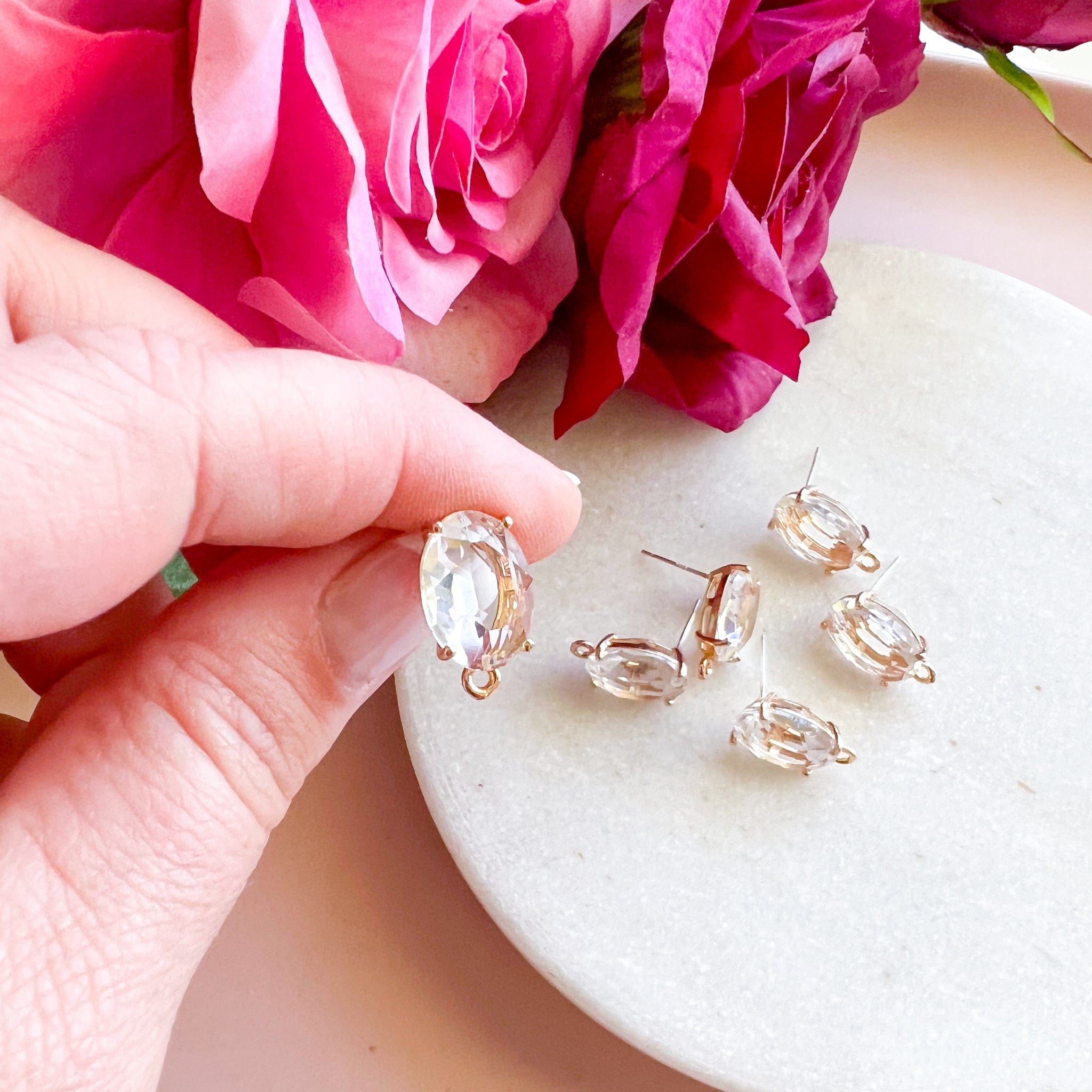 kitandco.com.au Tools Gold "CZ Oval" Posts (6 pcs)