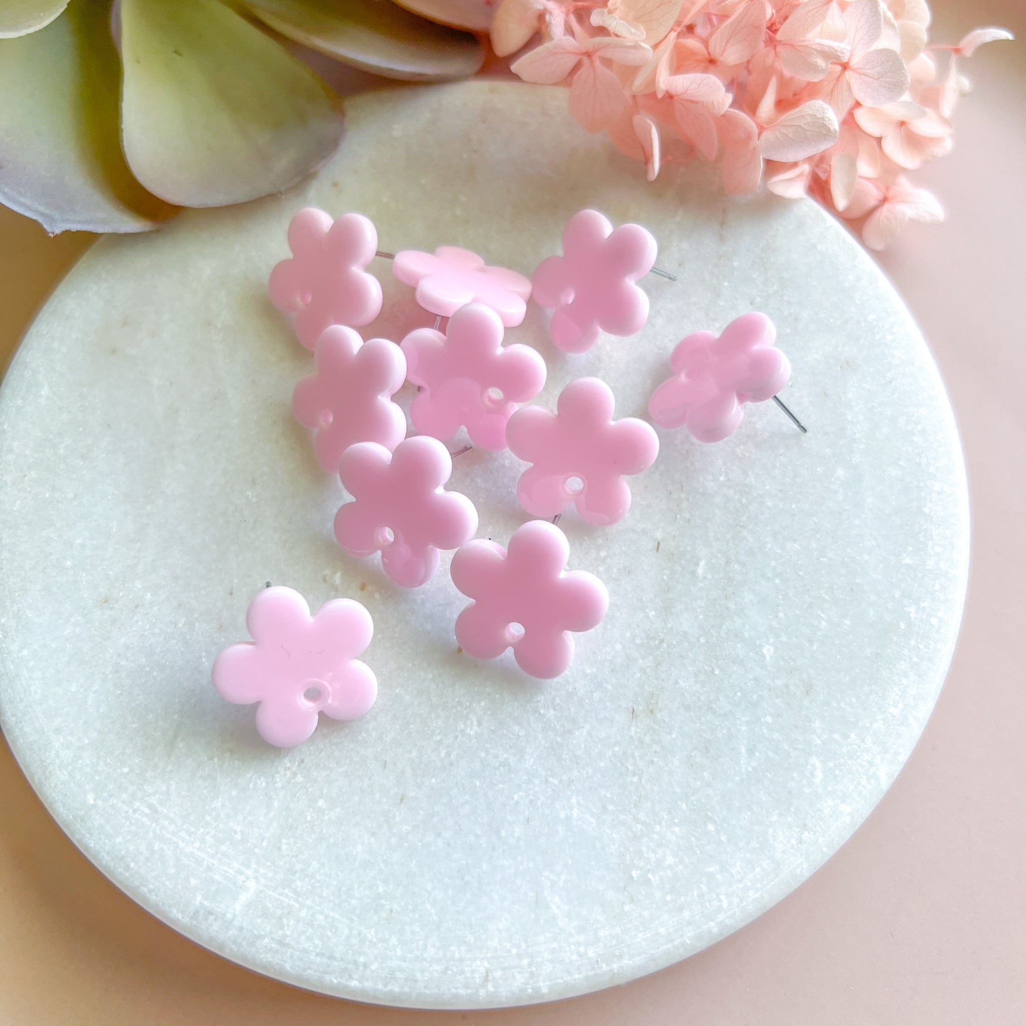 kitandco.com.au Tools Flower Acrylic Post - Pink (10pcs)