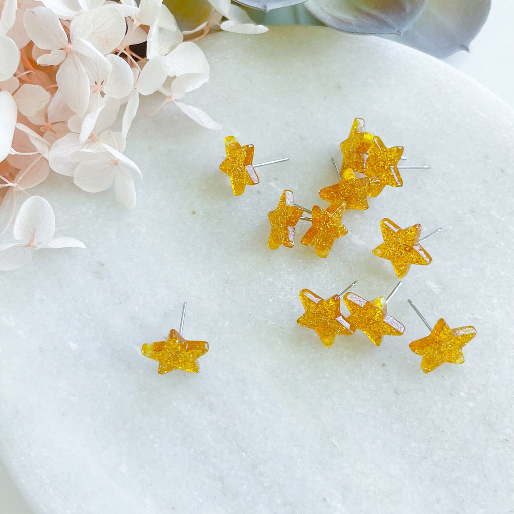 kitandco.com.au Tools "Glitter Acrylic Star" - Earring Post (10 pcs)