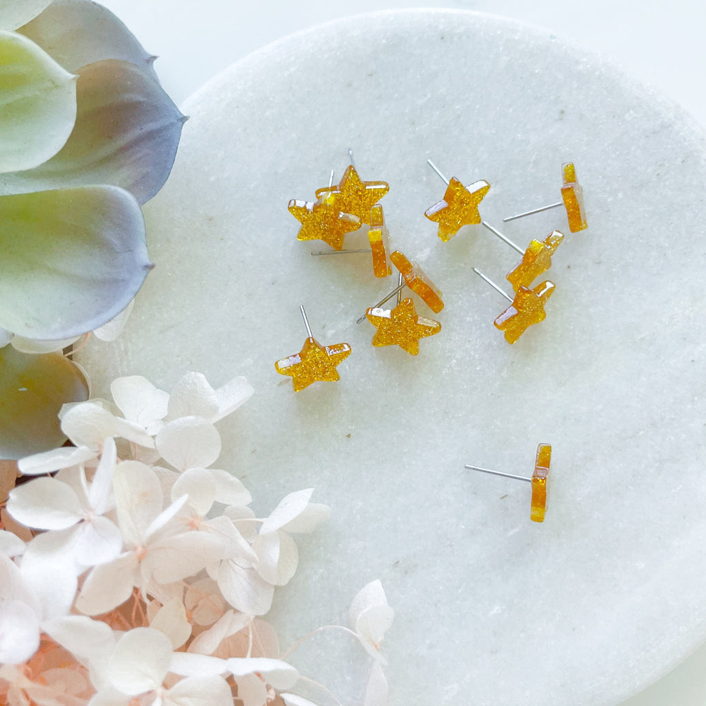 kitandco.com.au Tools "Glitter Acrylic Star" - Earring Post (10 pcs)