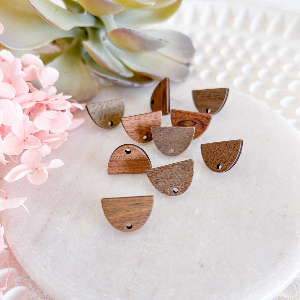 kitandco.com.au Tools "Half Oval" Wooden - Earring Post (10 pcs)