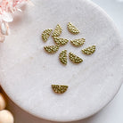 kitandco.com.au Tools Hammered Semi-Circle Connector - Gold (20pcs)