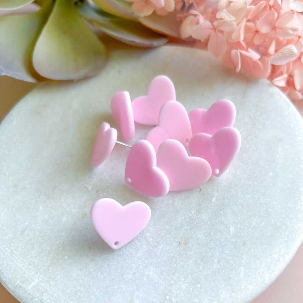 kitandco.com.au Tools Heart Acrylic Post - Pink (10 pcs)