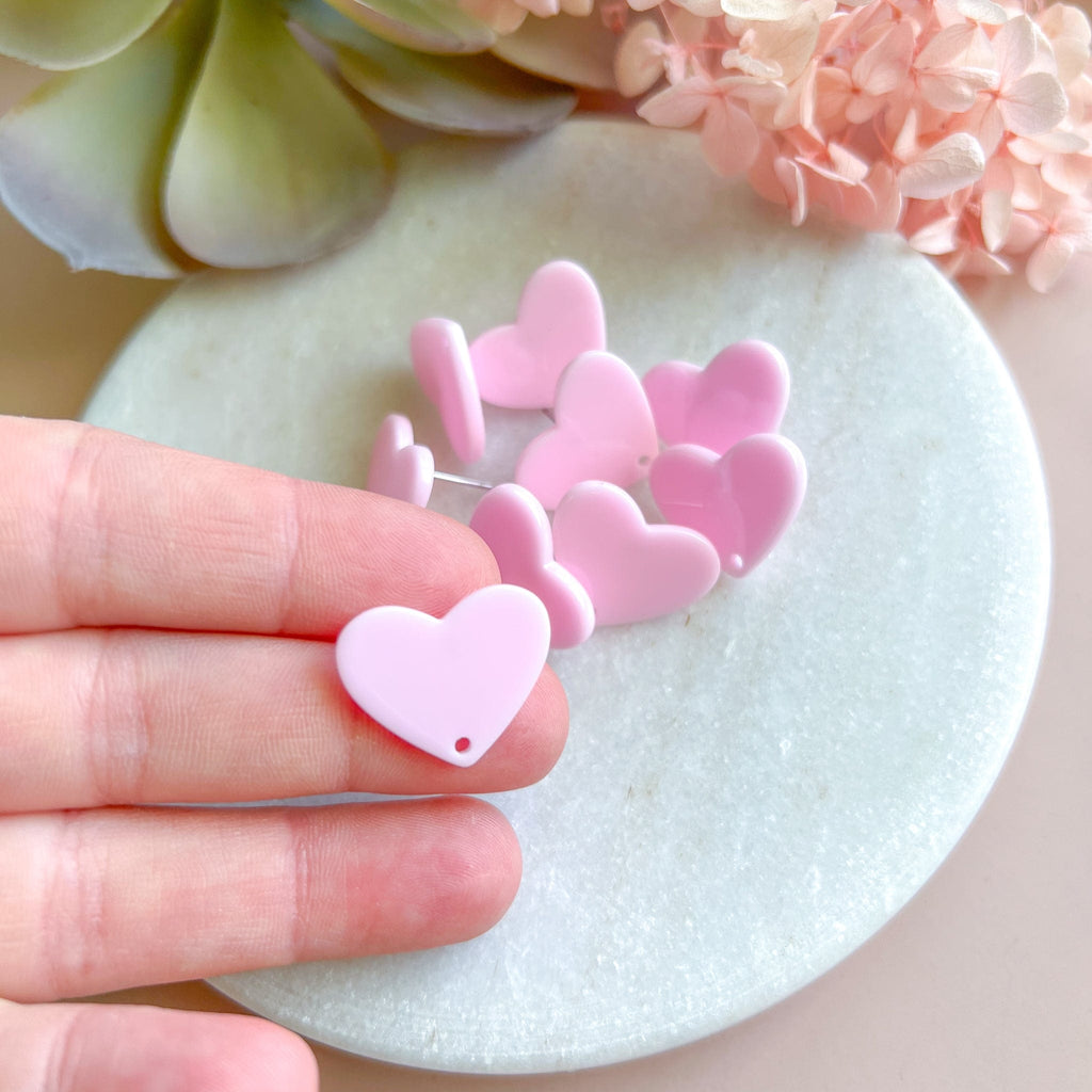 kitandco.com.au Tools Heart Acrylic Post - Pink (10 pcs)